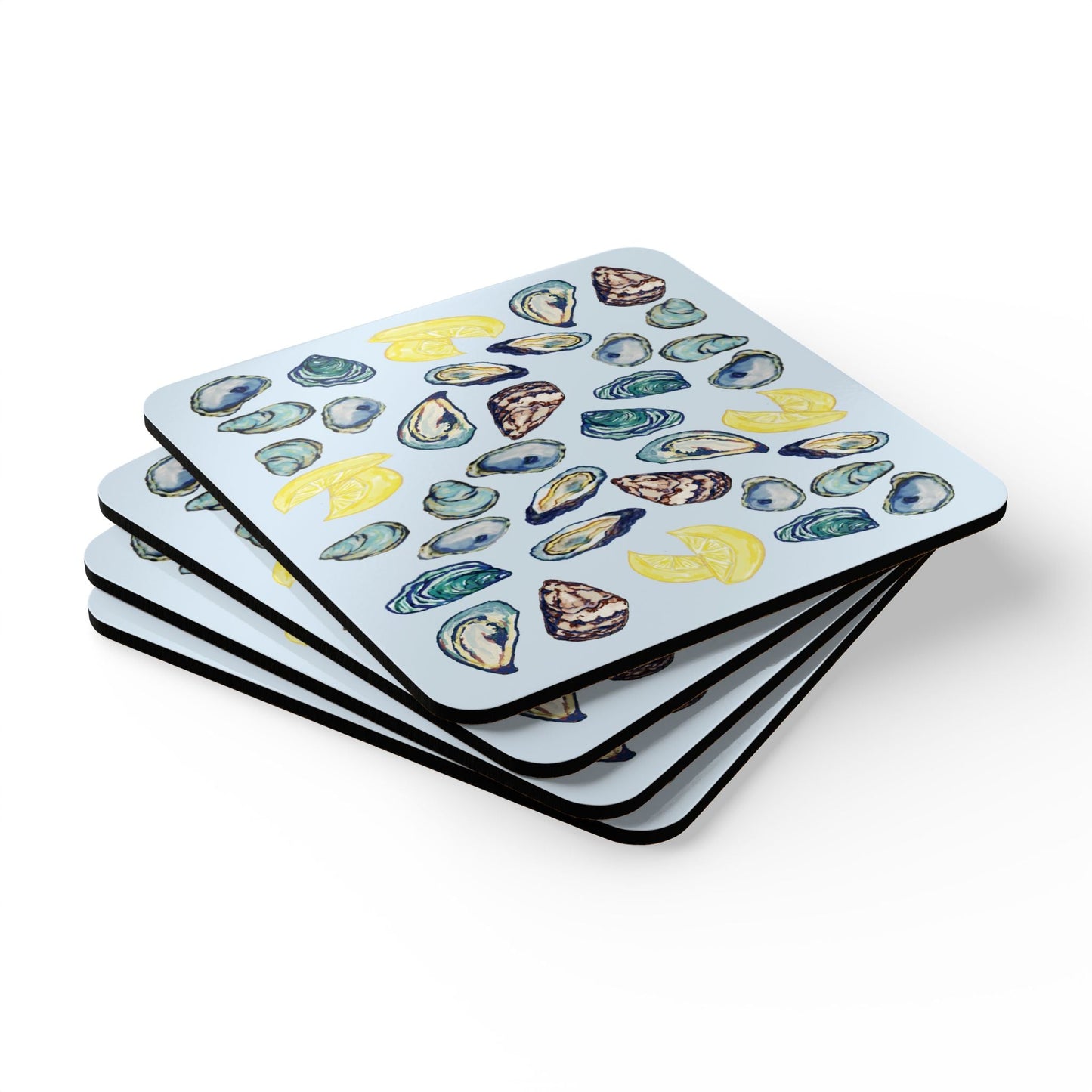 Coastal Oyster Coaster Set - Eco - Friendly Coasters - Blue Cava