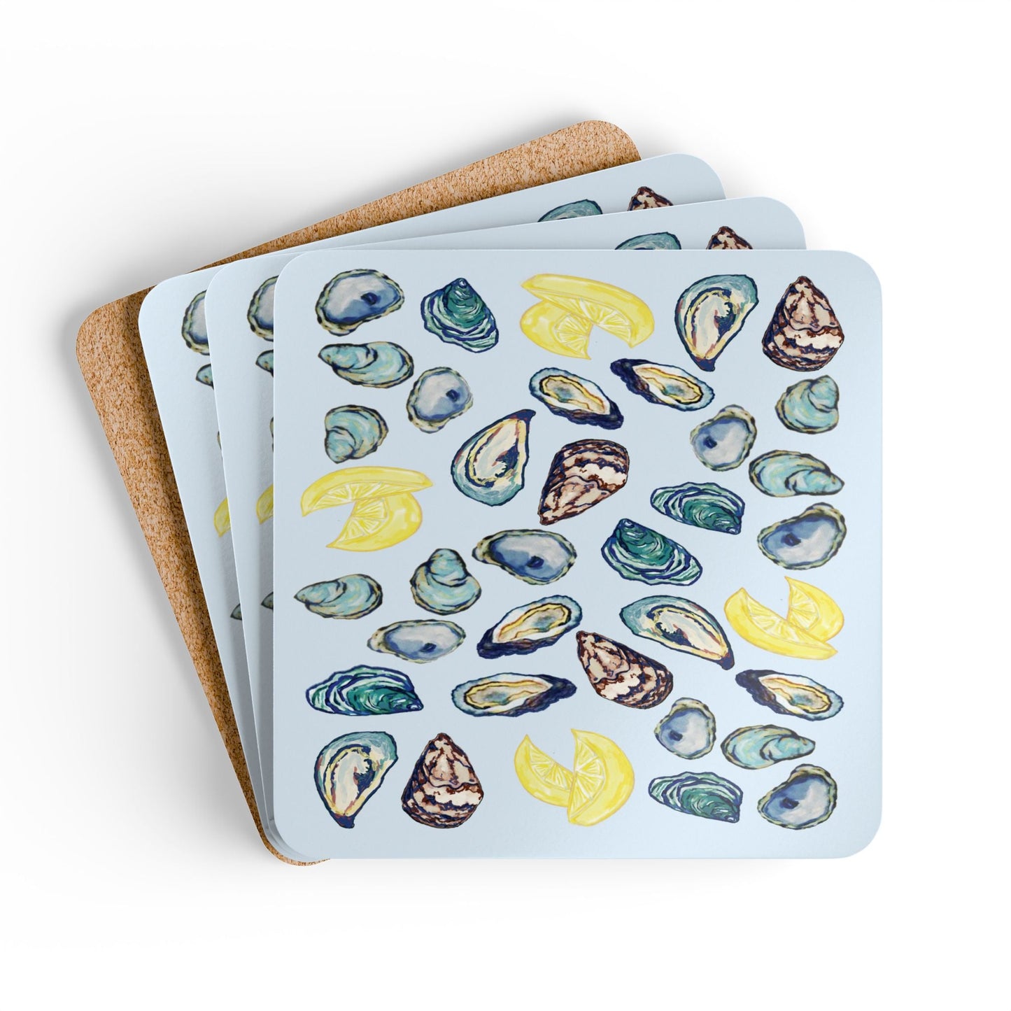 Coastal Oyster Coaster Set - Eco - Friendly Coasters - Blue Cava