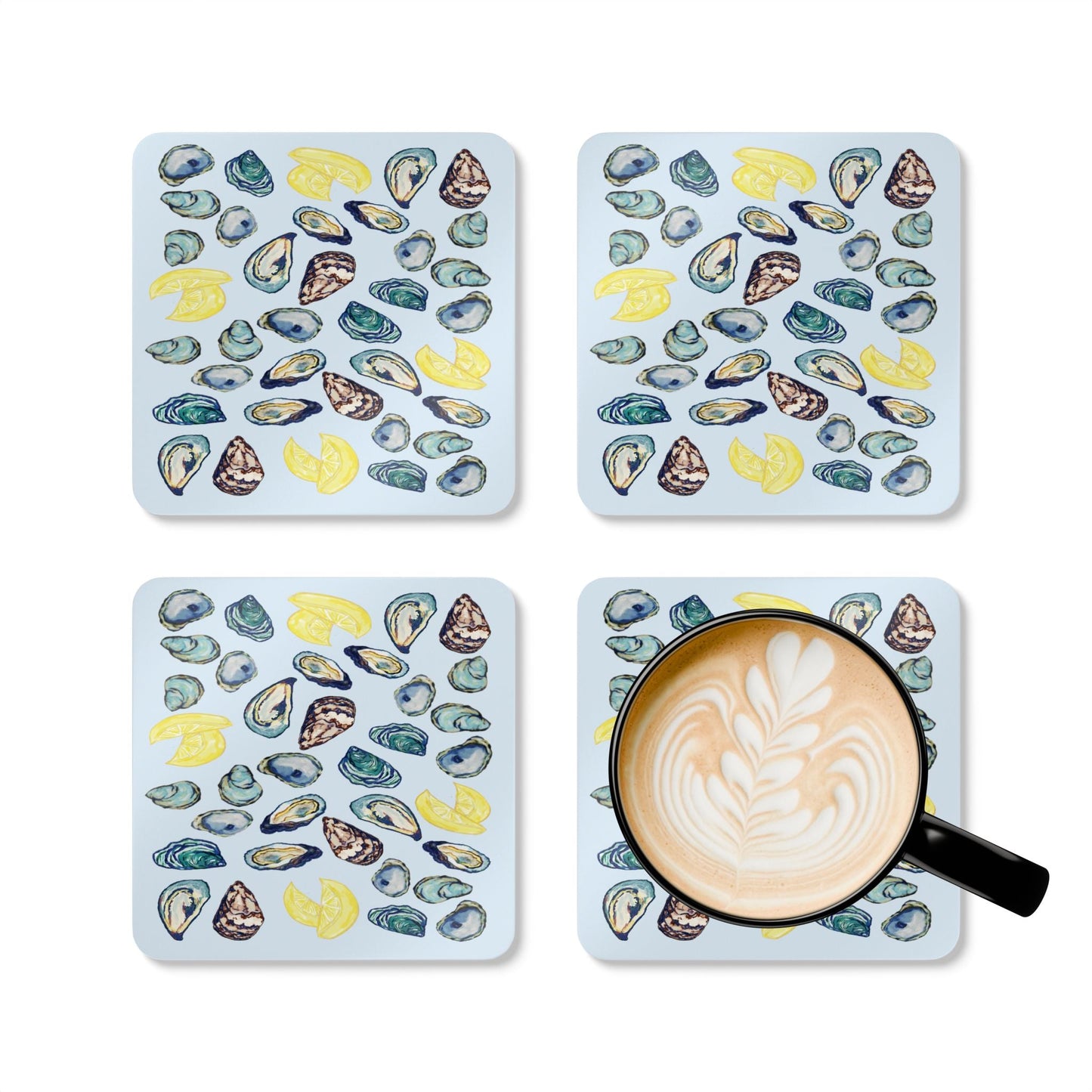 Coastal Oyster Coaster Set - Eco - Friendly Coasters - Blue Cava