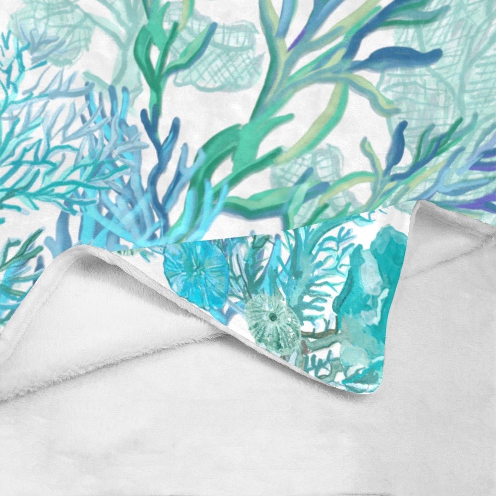 Coastal Sea Life Ultra - Soft Micro Fleece Blanket 60" X 80" - Blue Cava