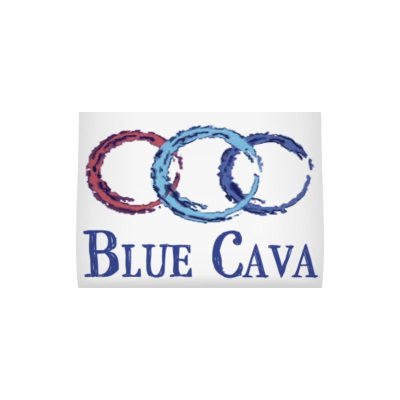 Coastal Tea Towel With Edging - Blue Cava