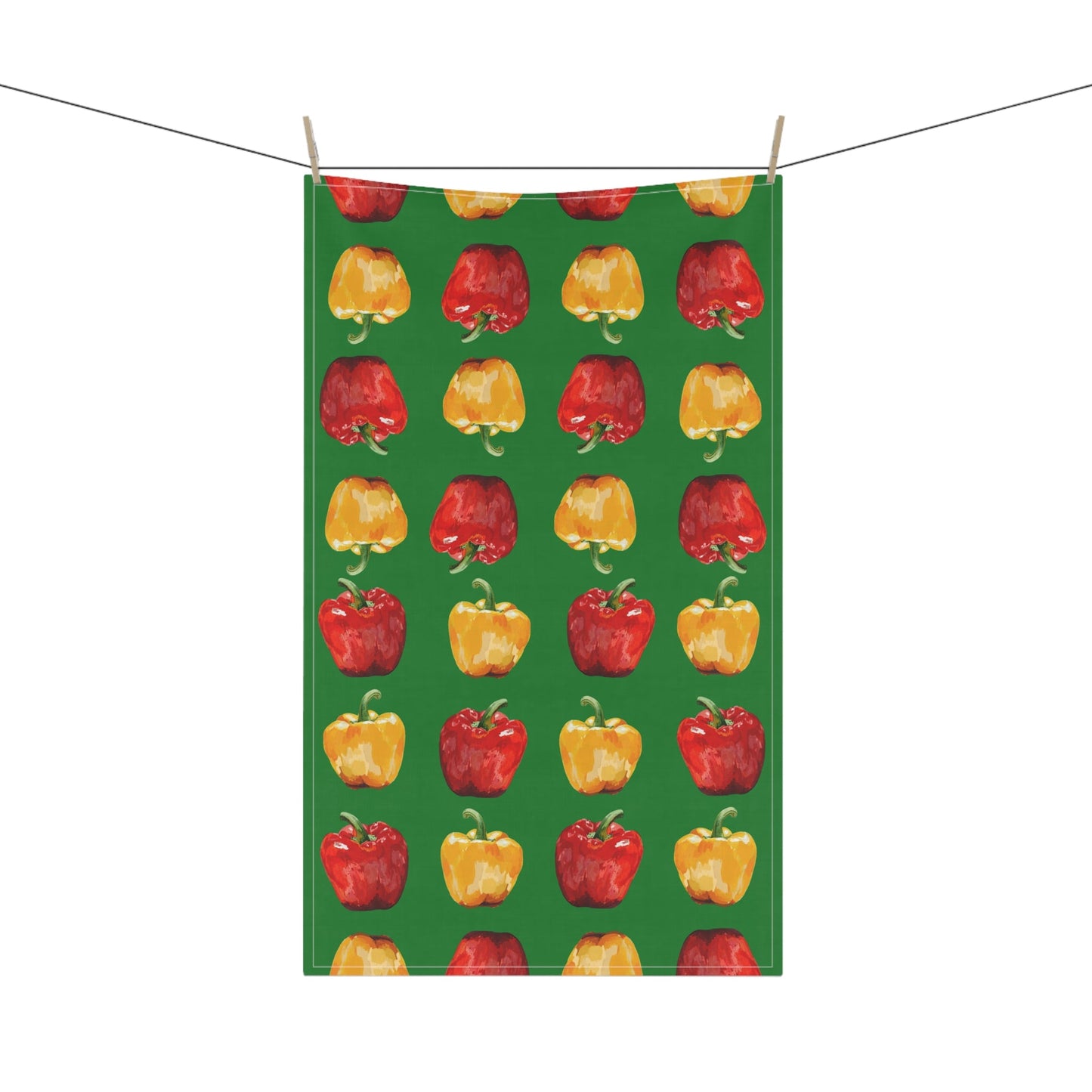 Colorful Bell Pepper Kitchen Tea Towels - Blue Cava