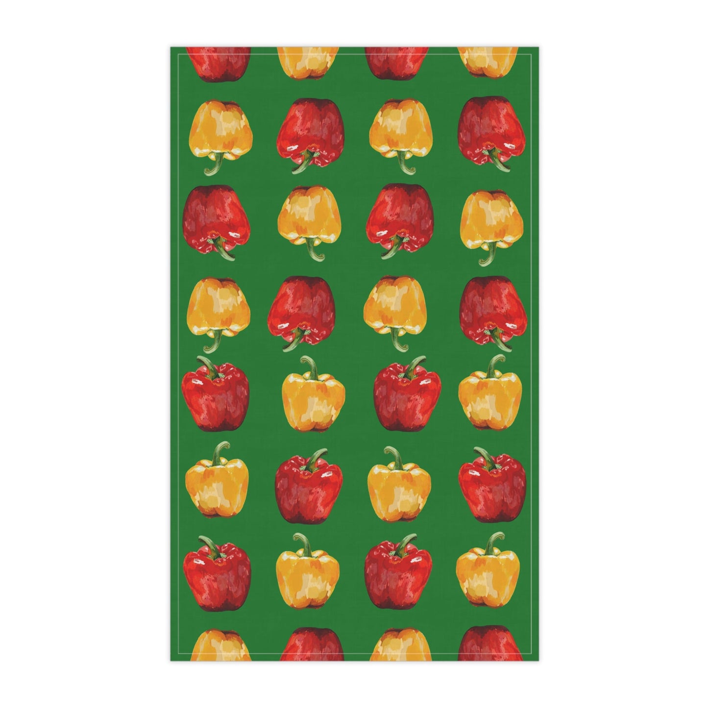 Colorful Bell Pepper Kitchen Tea Towels - Blue Cava