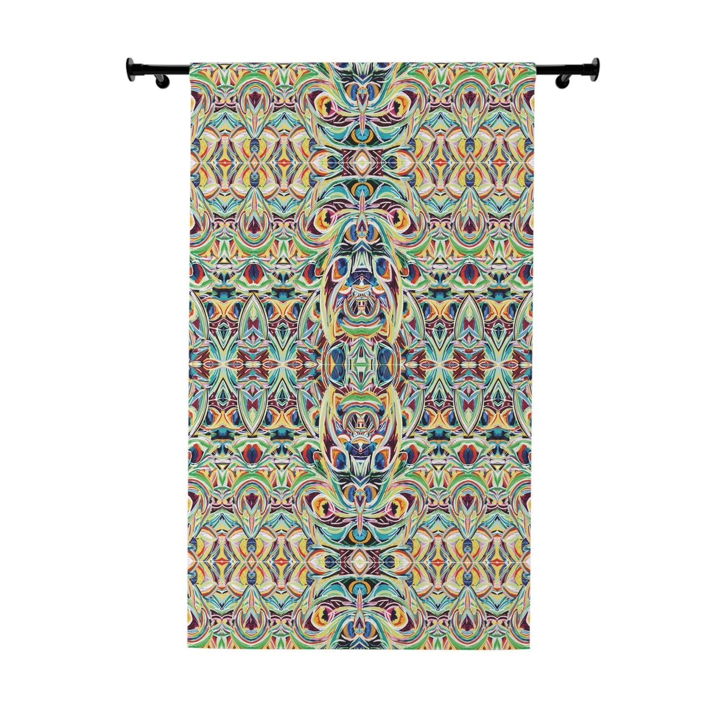 Colorful Fiesta Blackout Window Curtain - 1 Piece - Blue Cava