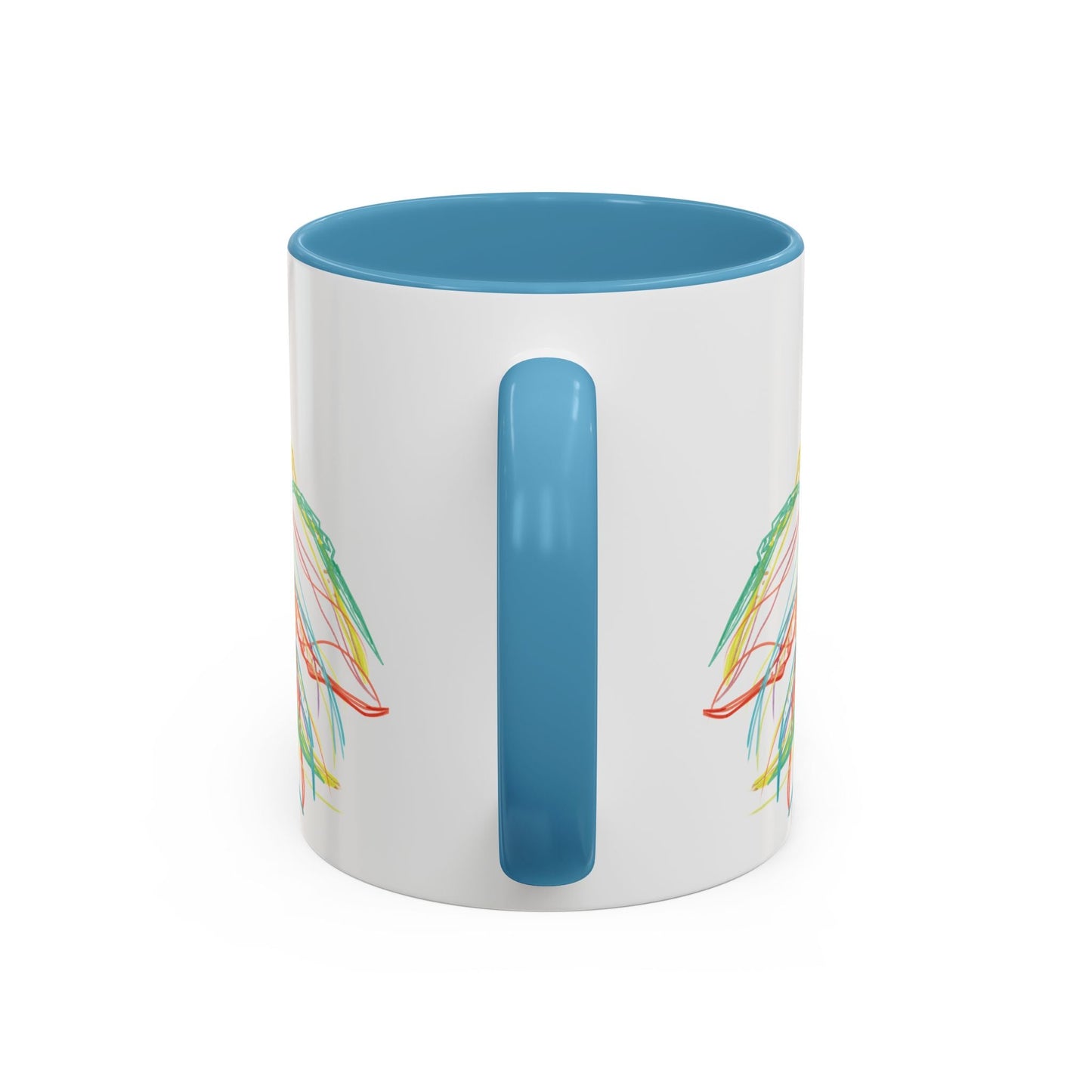 Colorful Jellyfish Accent Coffee Mug - Perfect for Ocean Lovers - Blue Cava