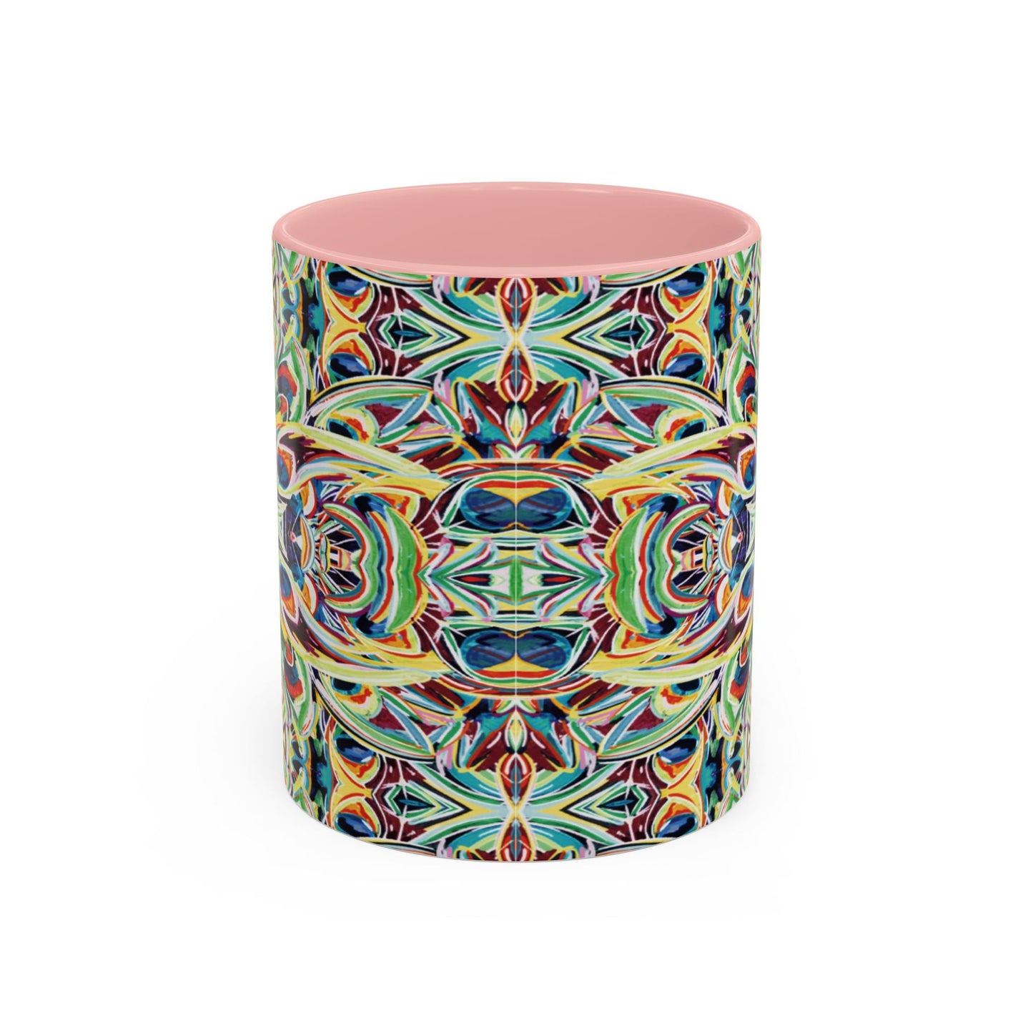 Colorful Mandala Two - Tone Ceramic Mug - 11 oz & 15 oz - Blue Cava