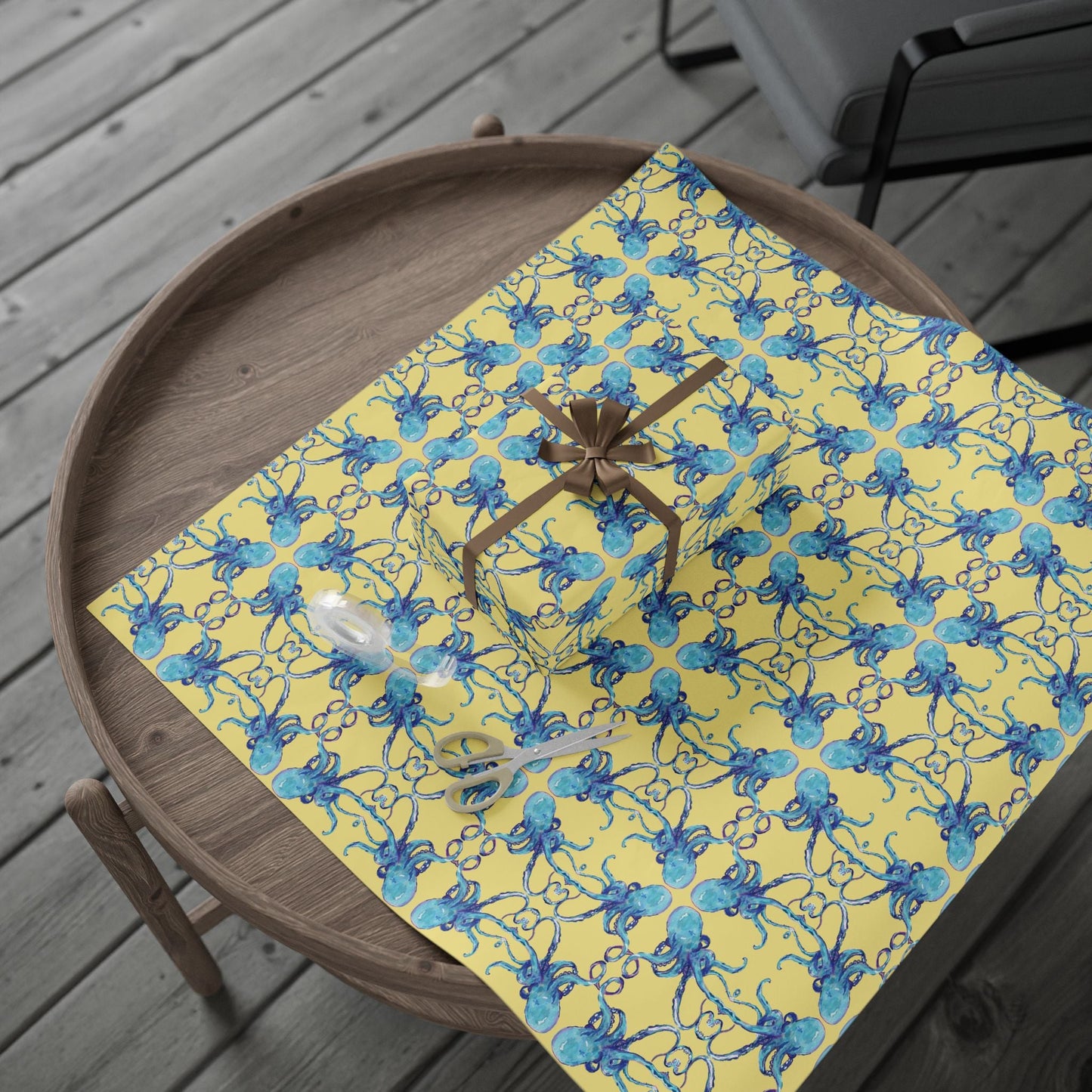 Colorful Octopus Wrapping Paper - Eco - Friendly - Blue Cava
