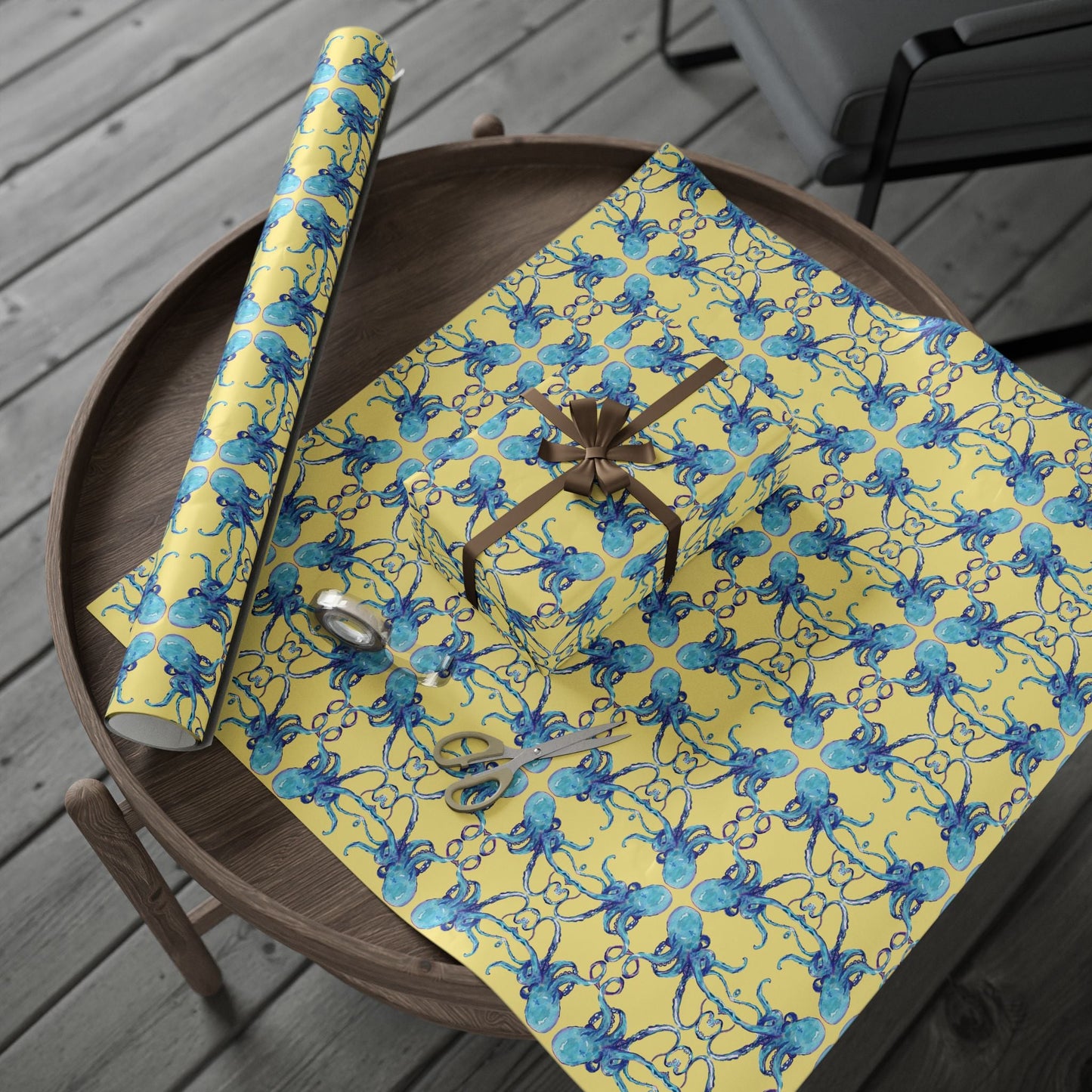 Colorful Octopus Wrapping Paper - Eco - Friendly - Blue Cava
