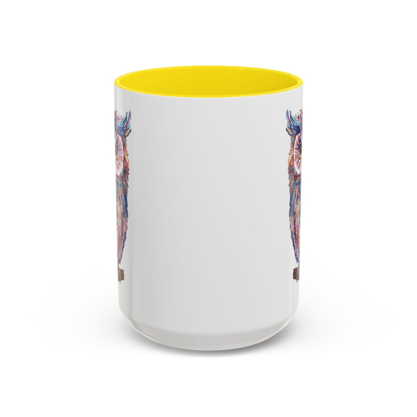 Colorful Owl Accent Coffee Mug - Unique 11oz & 15oz Gift for Nature Lovers - Blue Cava