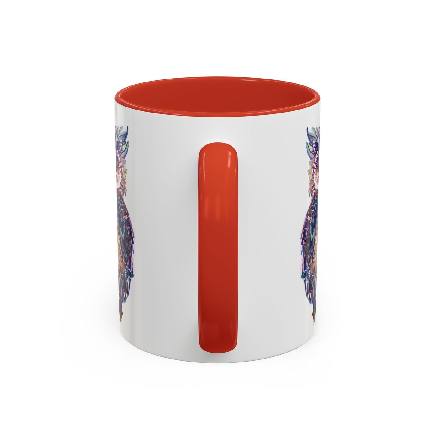 Colorful Owl Accent Coffee Mug - Unique 11oz & 15oz Gift for Nature Lovers - Blue Cava