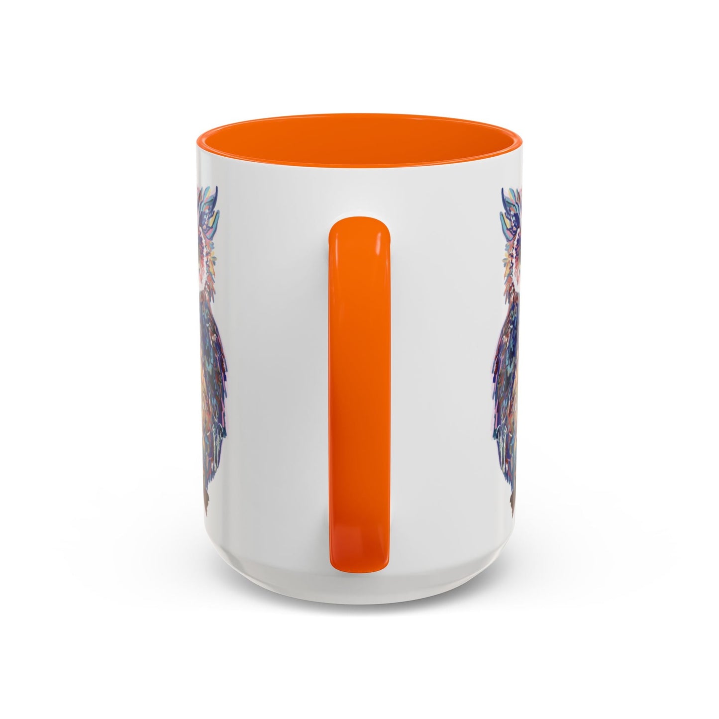Colorful Owl Accent Coffee Mug - Unique 11oz & 15oz Gift for Nature Lovers - Blue Cava