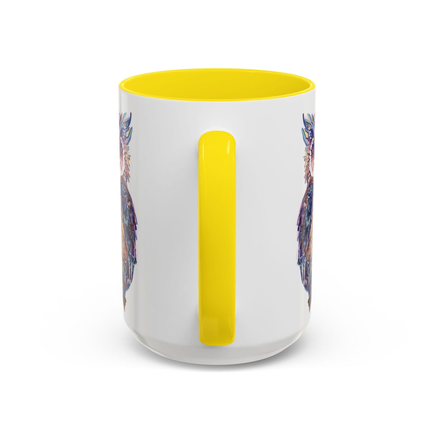 Colorful Owl Accent Coffee Mug - Unique 11oz & 15oz Gift for Nature Lovers - Blue Cava