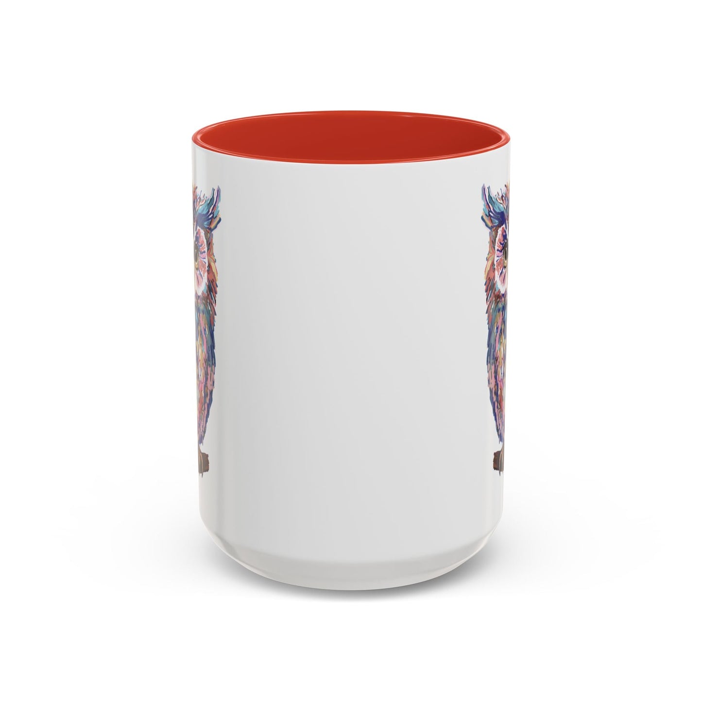 Colorful Owl Accent Coffee Mug - Unique 11oz & 15oz Gift for Nature Lovers - Blue Cava