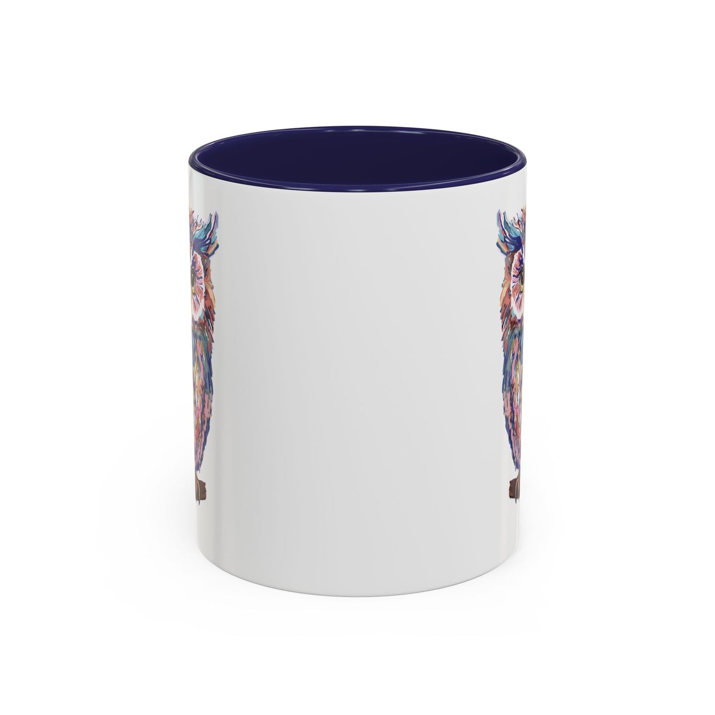 Colorful Owl Accent Coffee Mug - Unique 11oz & 15oz Gift for Nature Lovers - Blue Cava