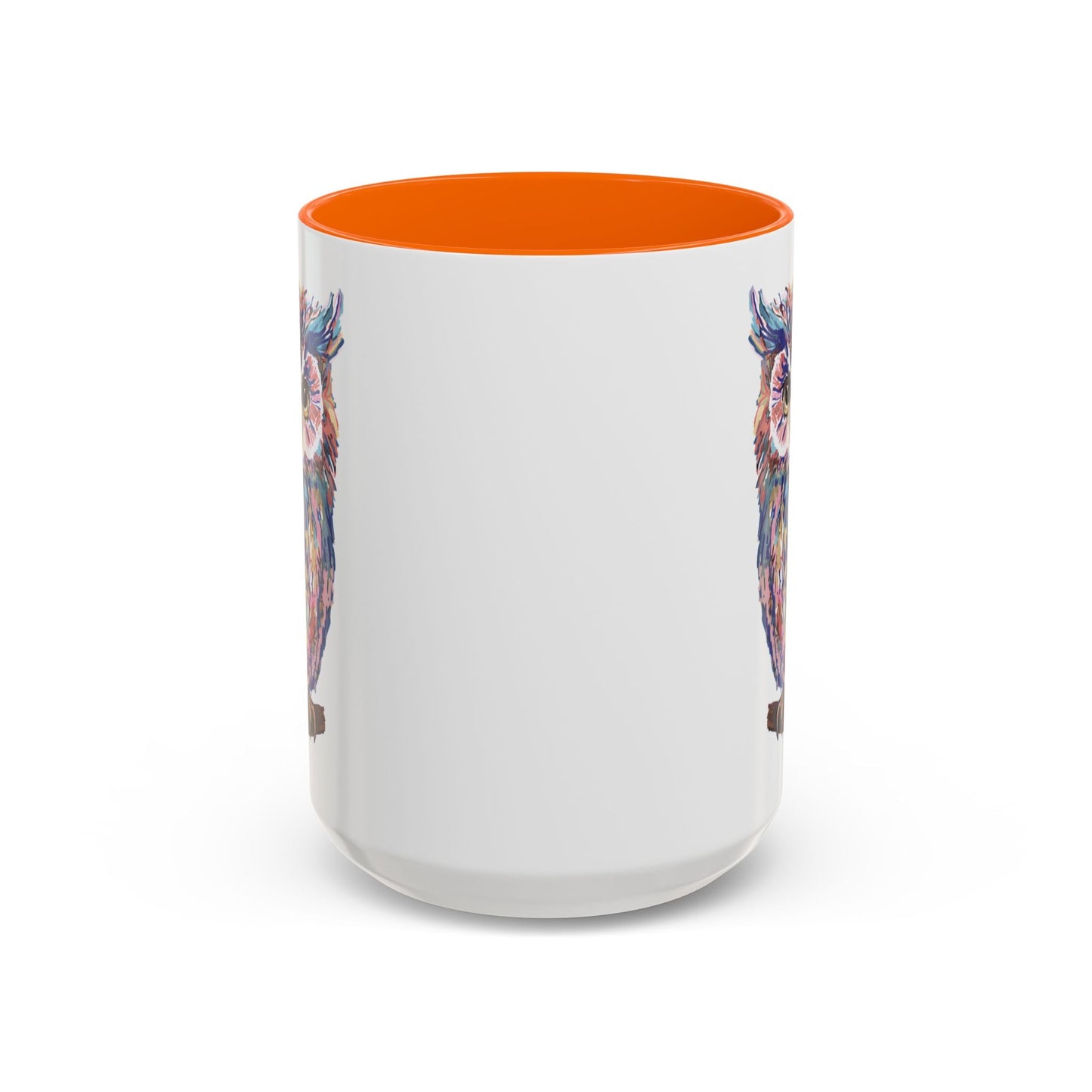 Colorful Owl Accent Coffee Mug - Unique 11oz & 15oz Gift for Nature Lovers - Blue Cava