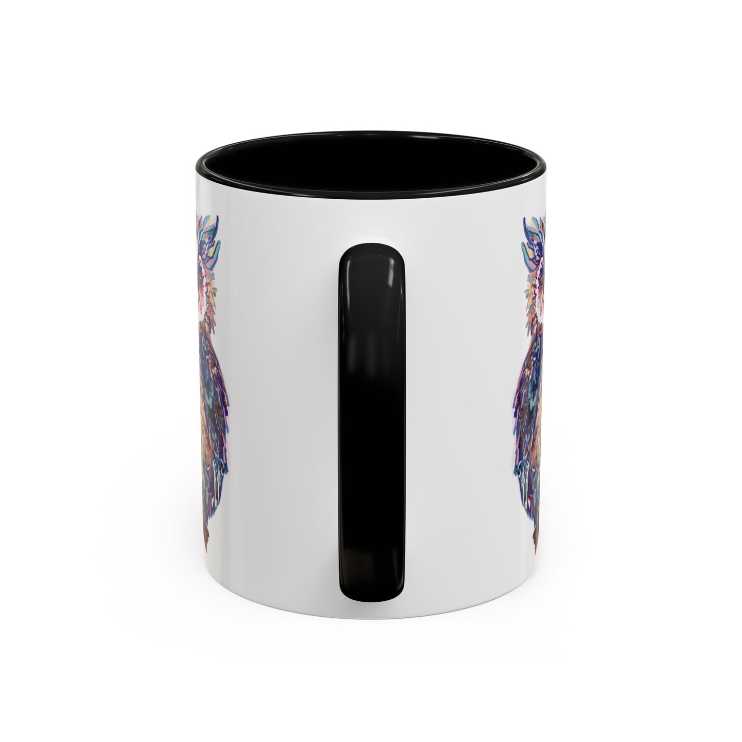 Colorful Owl Accent Coffee Mug - Unique 11oz & 15oz Gift for Nature Lovers - Blue Cava
