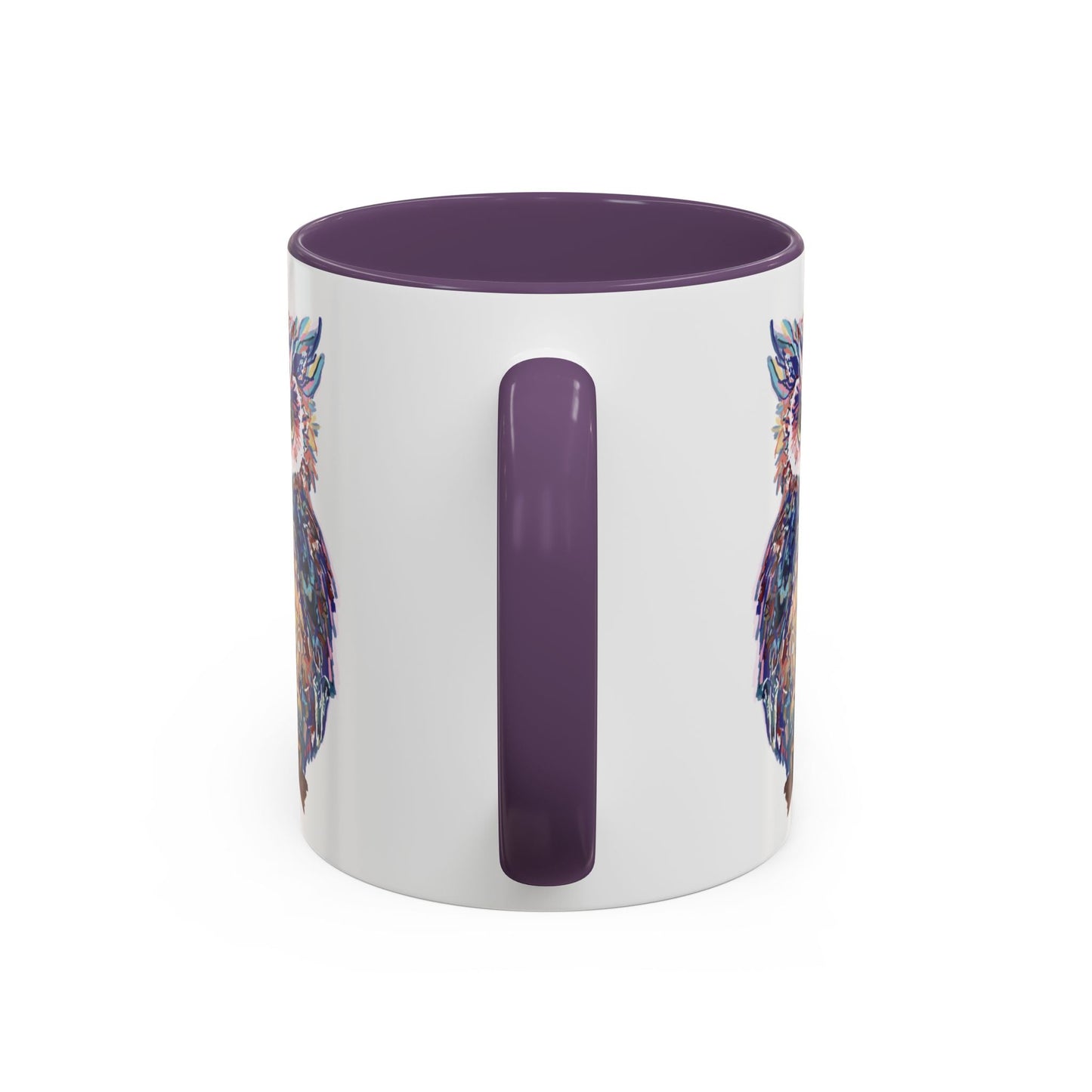 Colorful Owl Accent Coffee Mug - Unique 11oz & 15oz Gift for Nature Lovers - Blue Cava