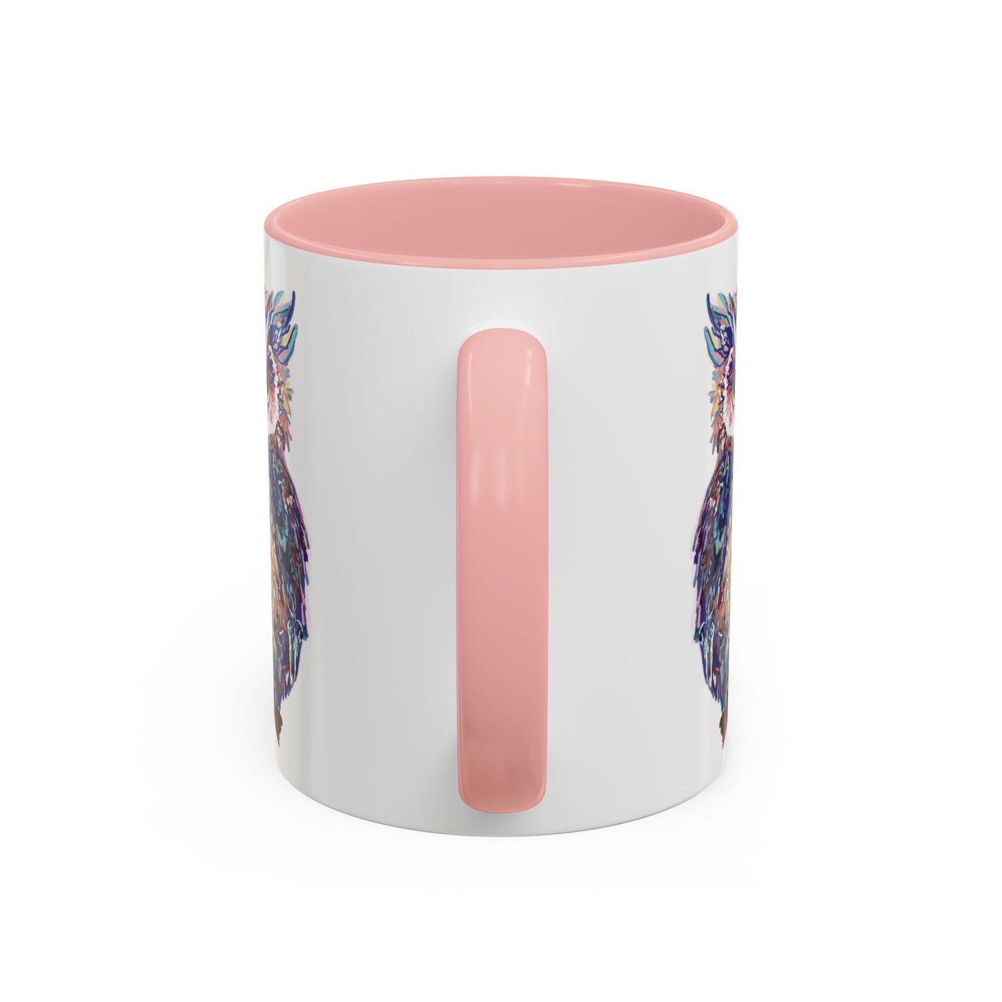 Colorful Owl Accent Coffee Mug - Unique 11oz & 15oz Gift for Nature Lovers - Blue Cava
