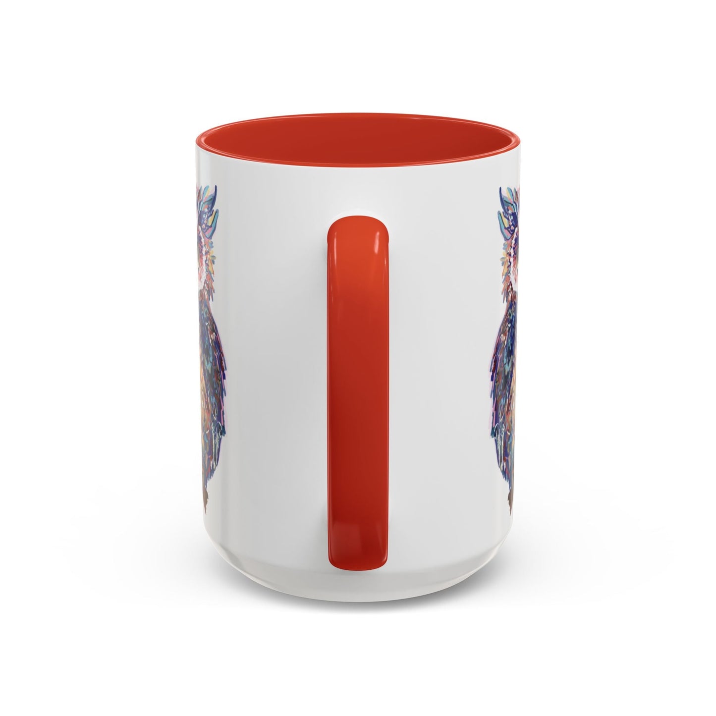 Colorful Owl Accent Coffee Mug - Unique 11oz & 15oz Gift for Nature Lovers - Blue Cava
