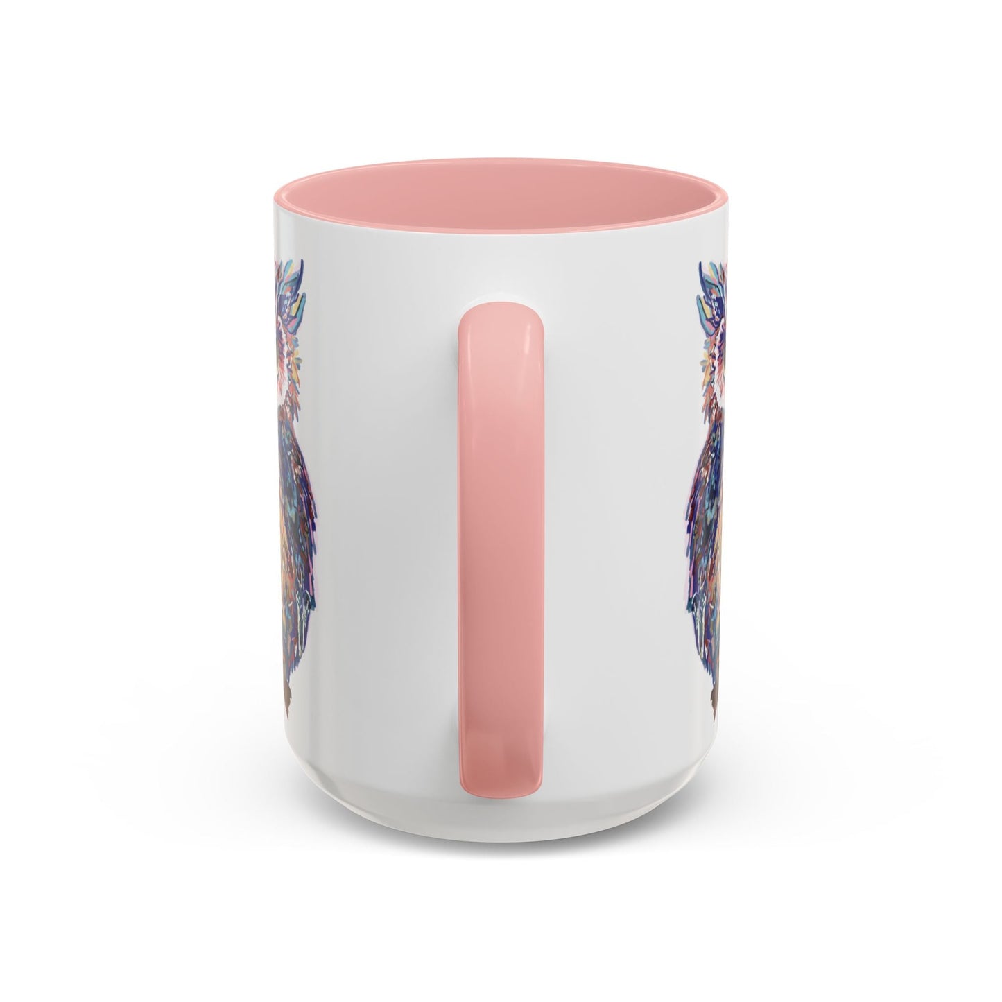 Colorful Owl Accent Coffee Mug - Unique 11oz & 15oz Gift for Nature Lovers - Blue Cava