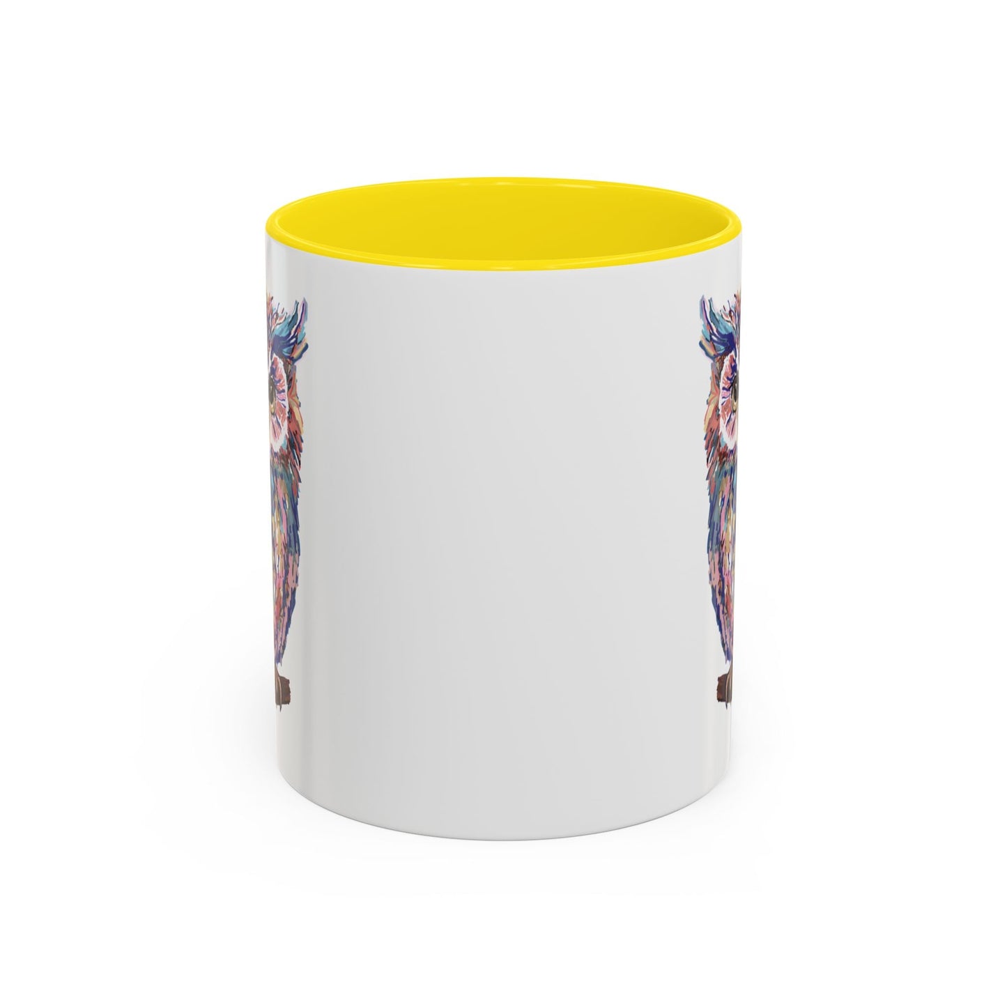 Colorful Owl Accent Coffee Mug - Unique 11oz & 15oz Gift for Nature Lovers - Blue Cava