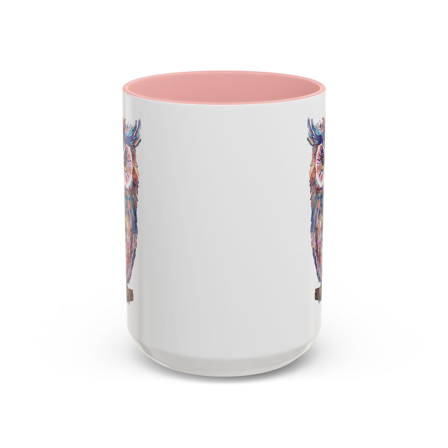 Colorful Owl Accent Coffee Mug - Unique 11oz & 15oz Gift for Nature Lovers - Blue Cava