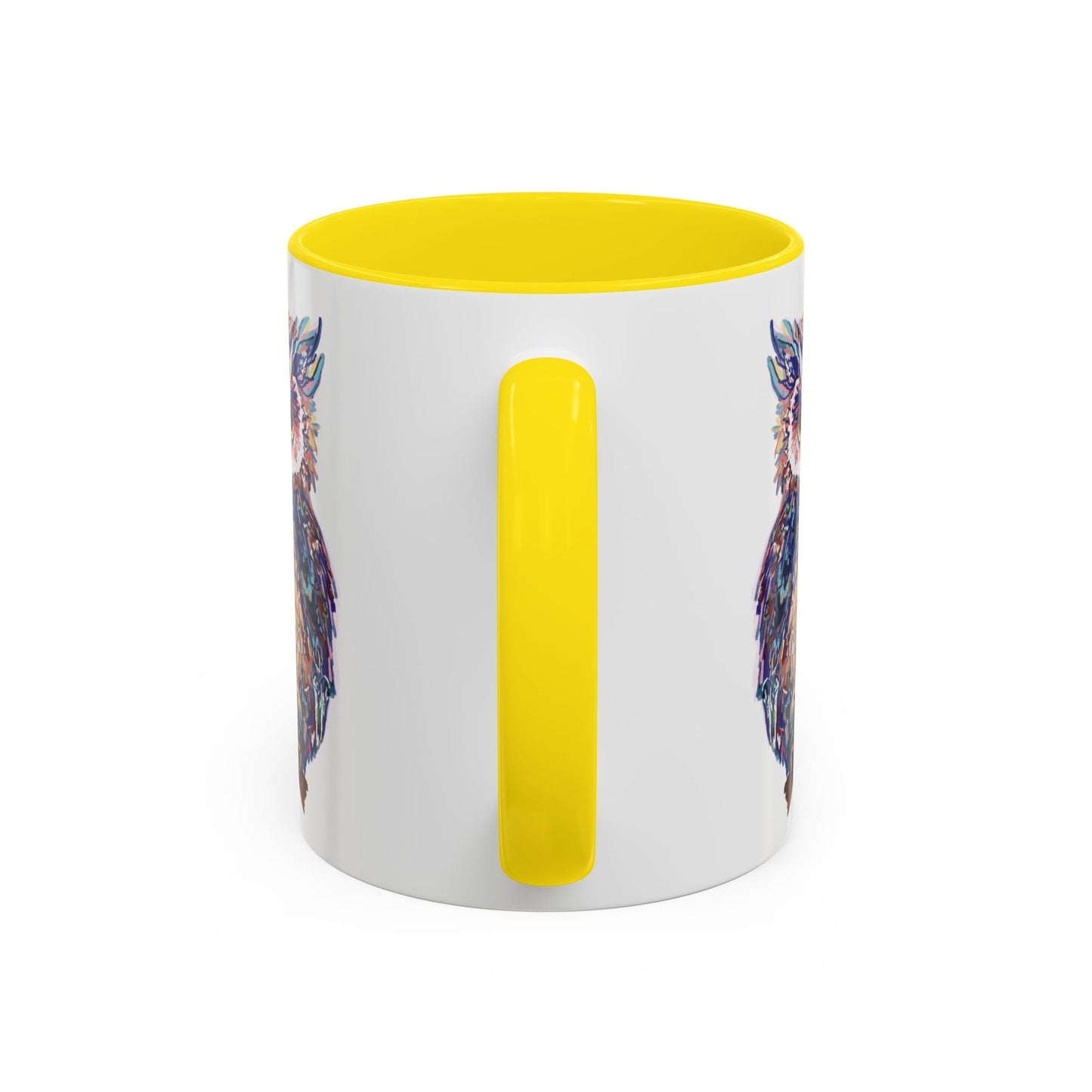Colorful Owl Accent Coffee Mug - Unique 11oz & 15oz Gift for Nature Lovers - Blue Cava