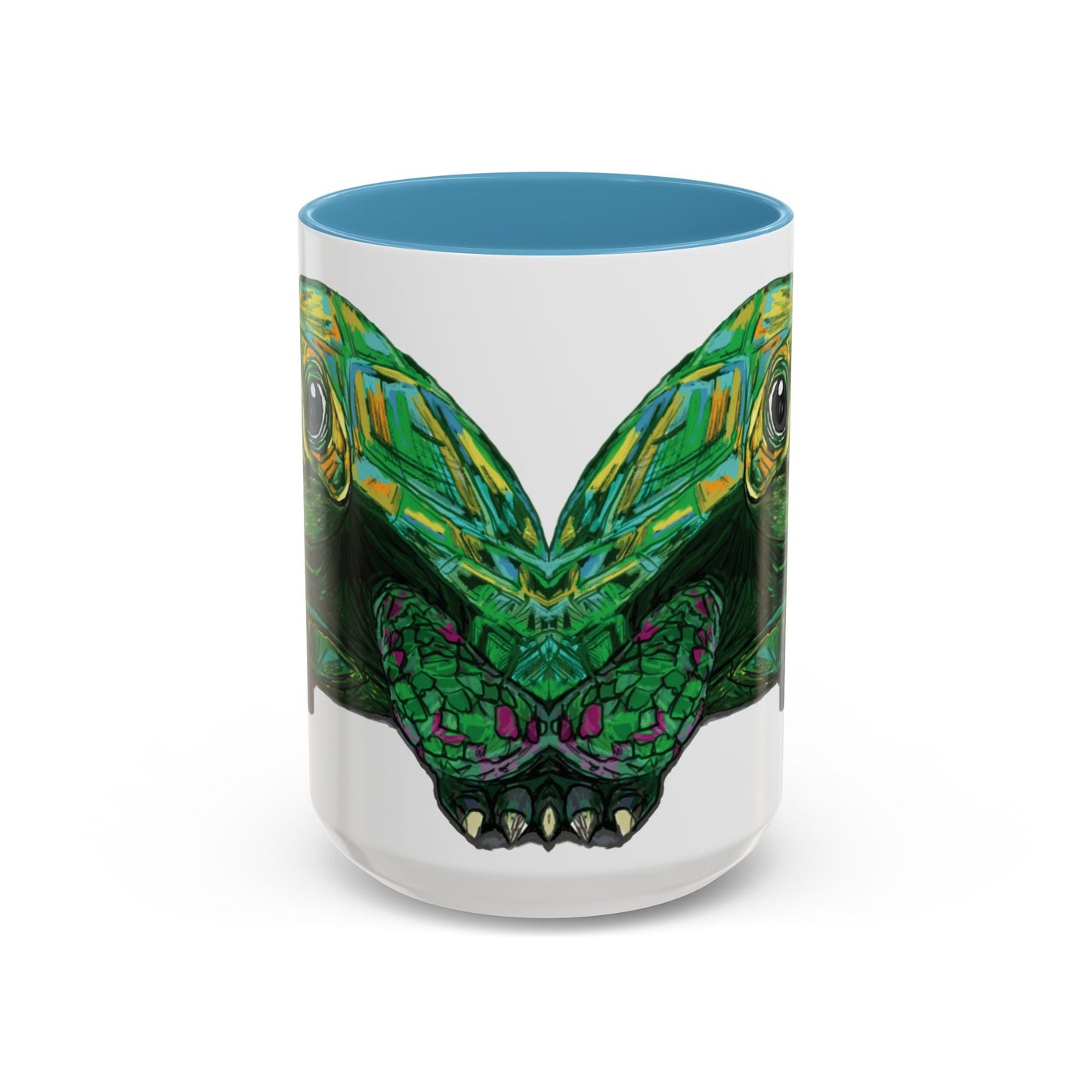 Colorful Sea Turtle Accent Coffee Mug - Unique 11oz & 15oz - Blue Cava
