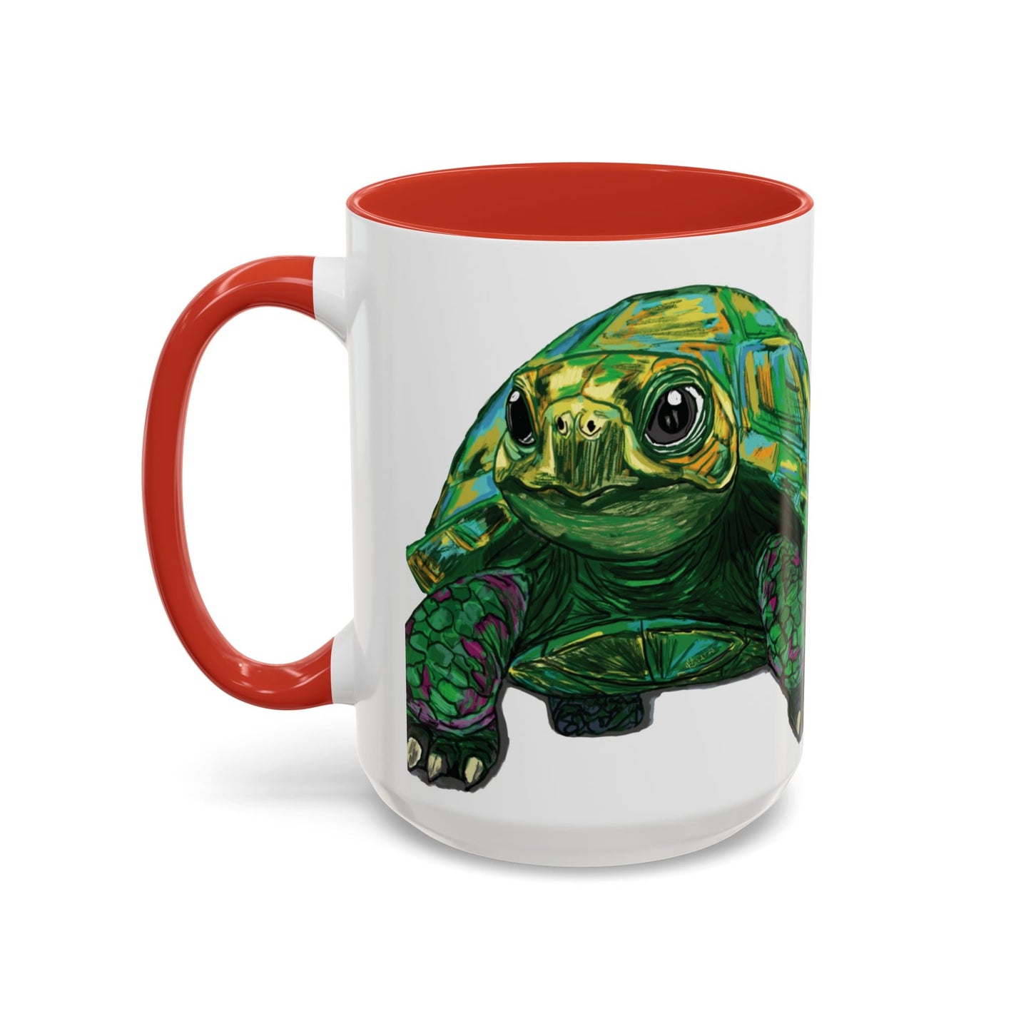 Colorful Sea Turtle Accent Coffee Mug - Unique 11oz & 15oz - Blue Cava