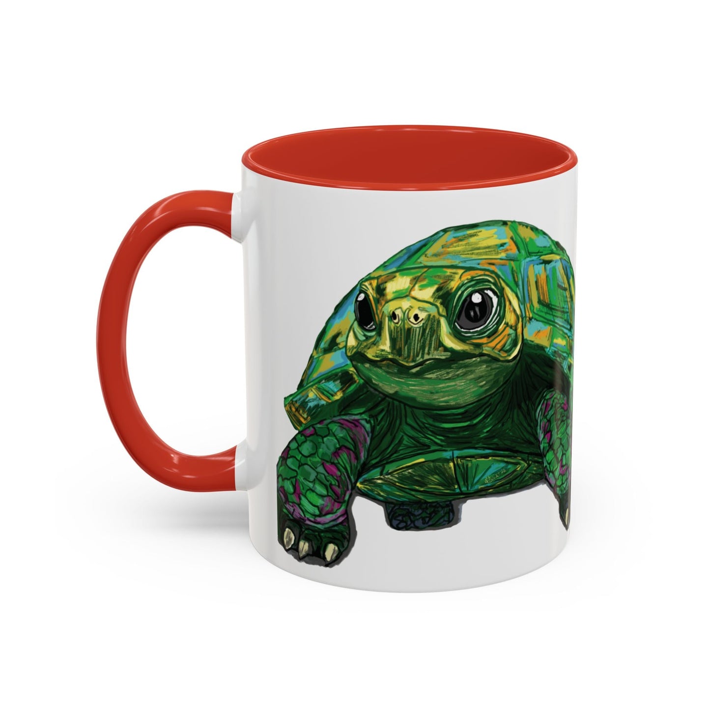 Colorful Sea Turtle Accent Coffee Mug - Unique 11oz & 15oz - Blue Cava