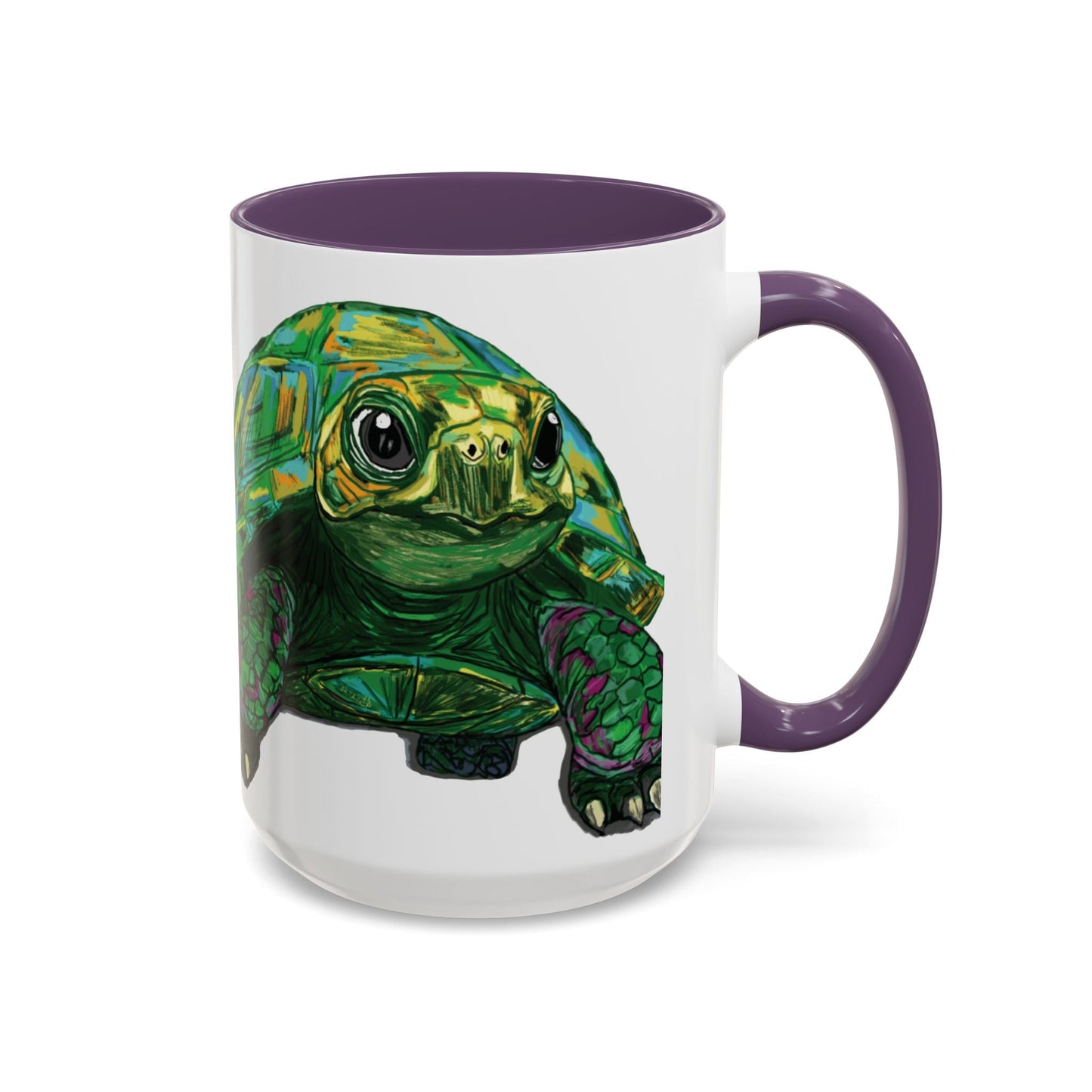Colorful Sea Turtle Accent Coffee Mug - Unique 11oz & 15oz - Blue Cava