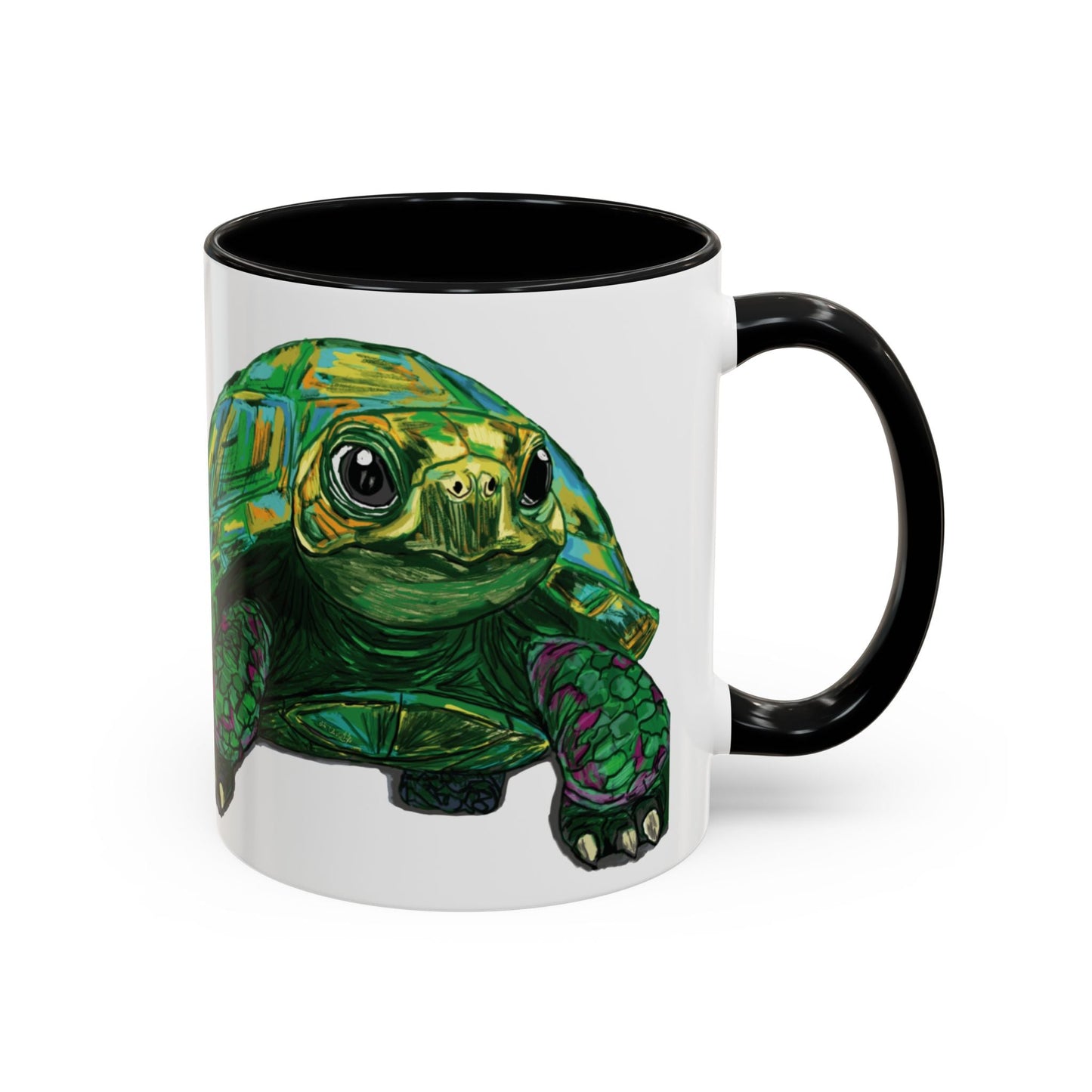 Colorful Sea Turtle Accent Coffee Mug - Unique 11oz & 15oz - Blue Cava