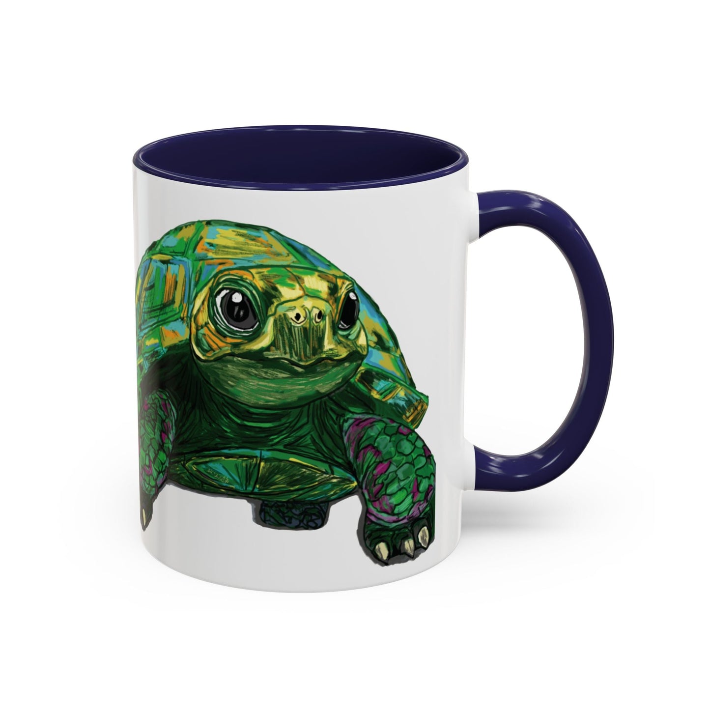 Colorful Sea Turtle Accent Coffee Mug - Unique 11oz & 15oz - Blue Cava