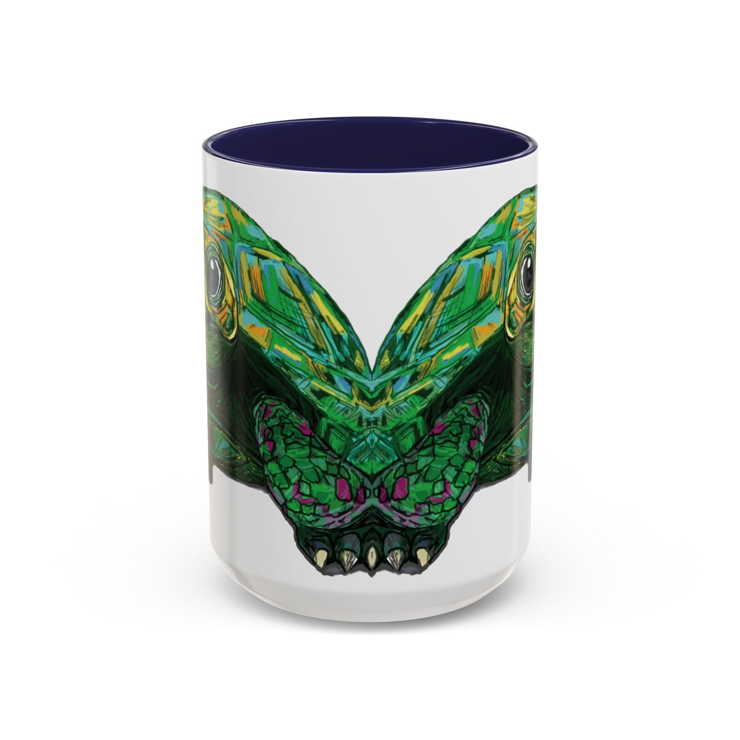 Colorful Sea Turtle Accent Coffee Mug - Unique 11oz & 15oz - Blue Cava