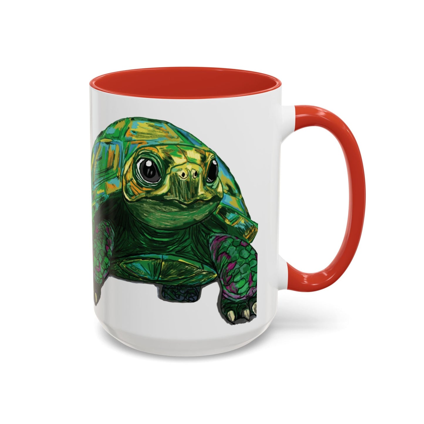 Colorful Sea Turtle Accent Coffee Mug - Unique 11oz & 15oz - Blue Cava