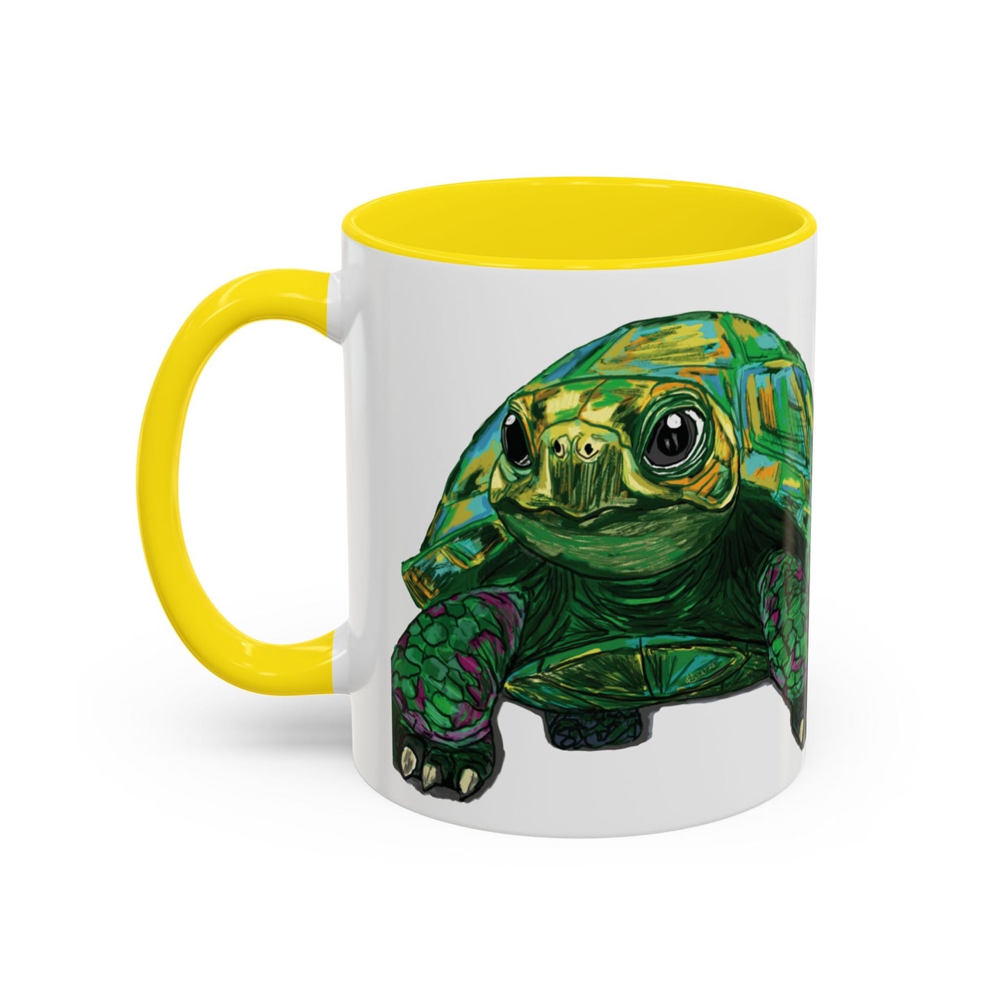 Colorful Sea Turtle Accent Coffee Mug - Unique 11oz & 15oz - Blue Cava