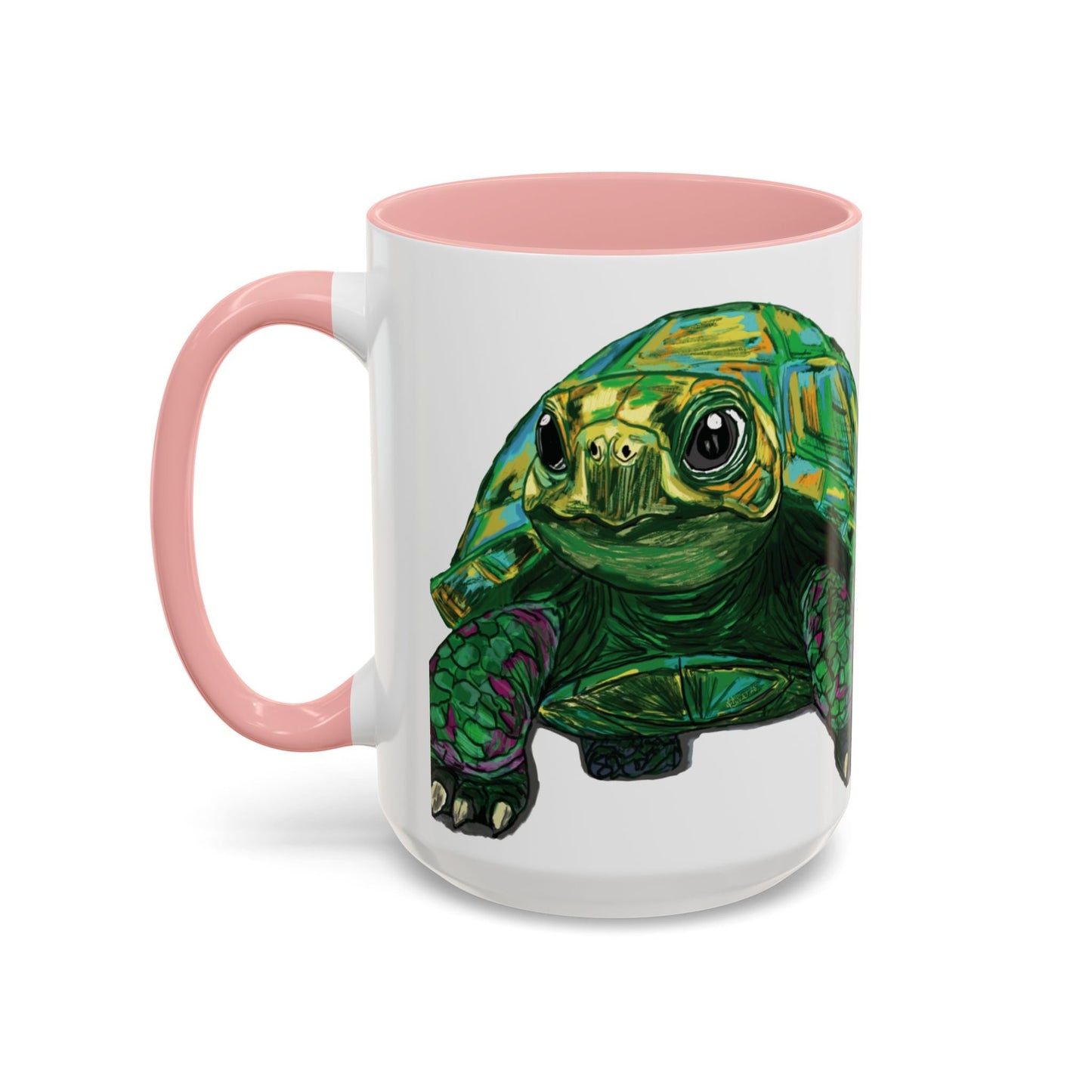 Colorful Sea Turtle Accent Coffee Mug - Unique 11oz & 15oz - Blue Cava