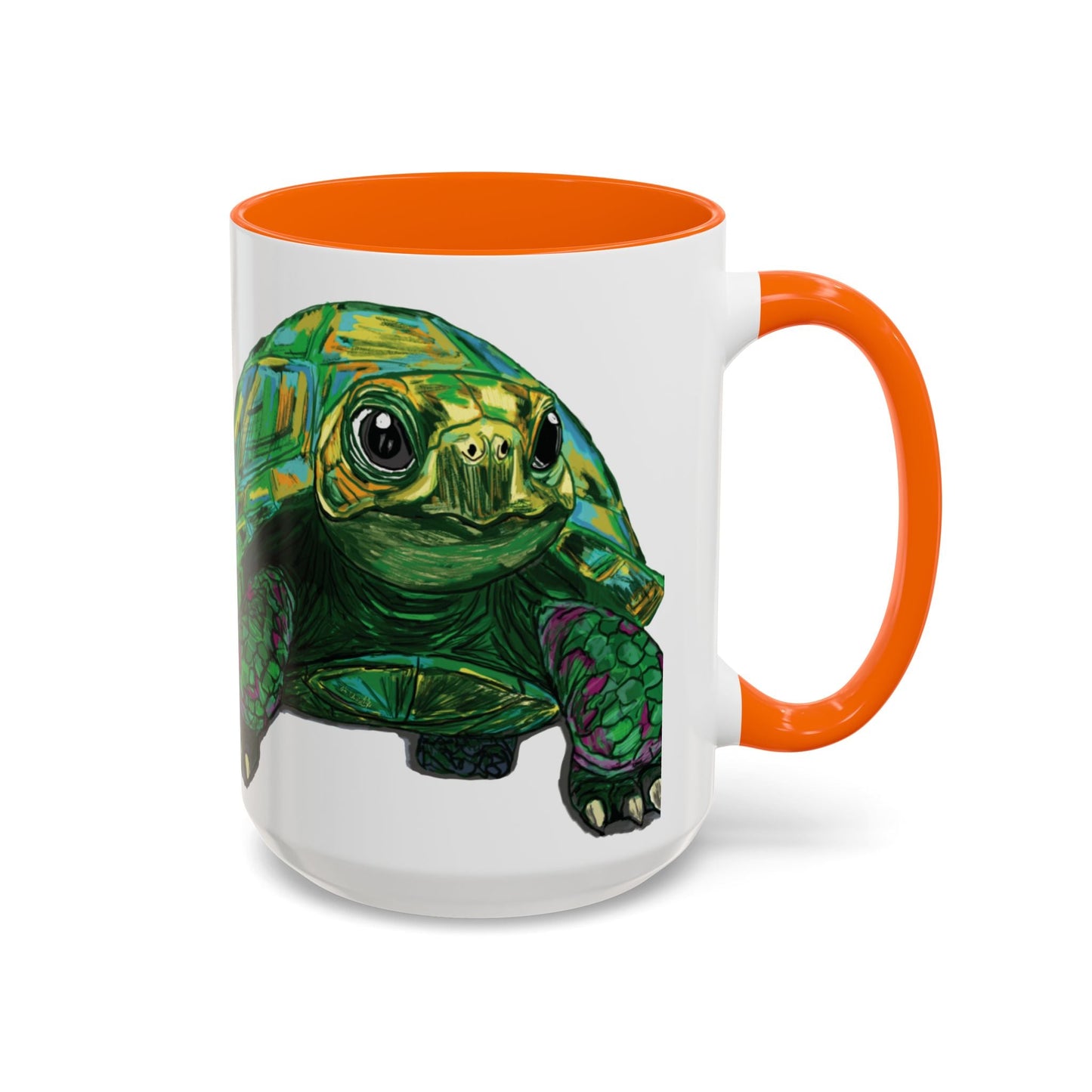 Colorful Sea Turtle Accent Coffee Mug - Unique 11oz & 15oz - Blue Cava