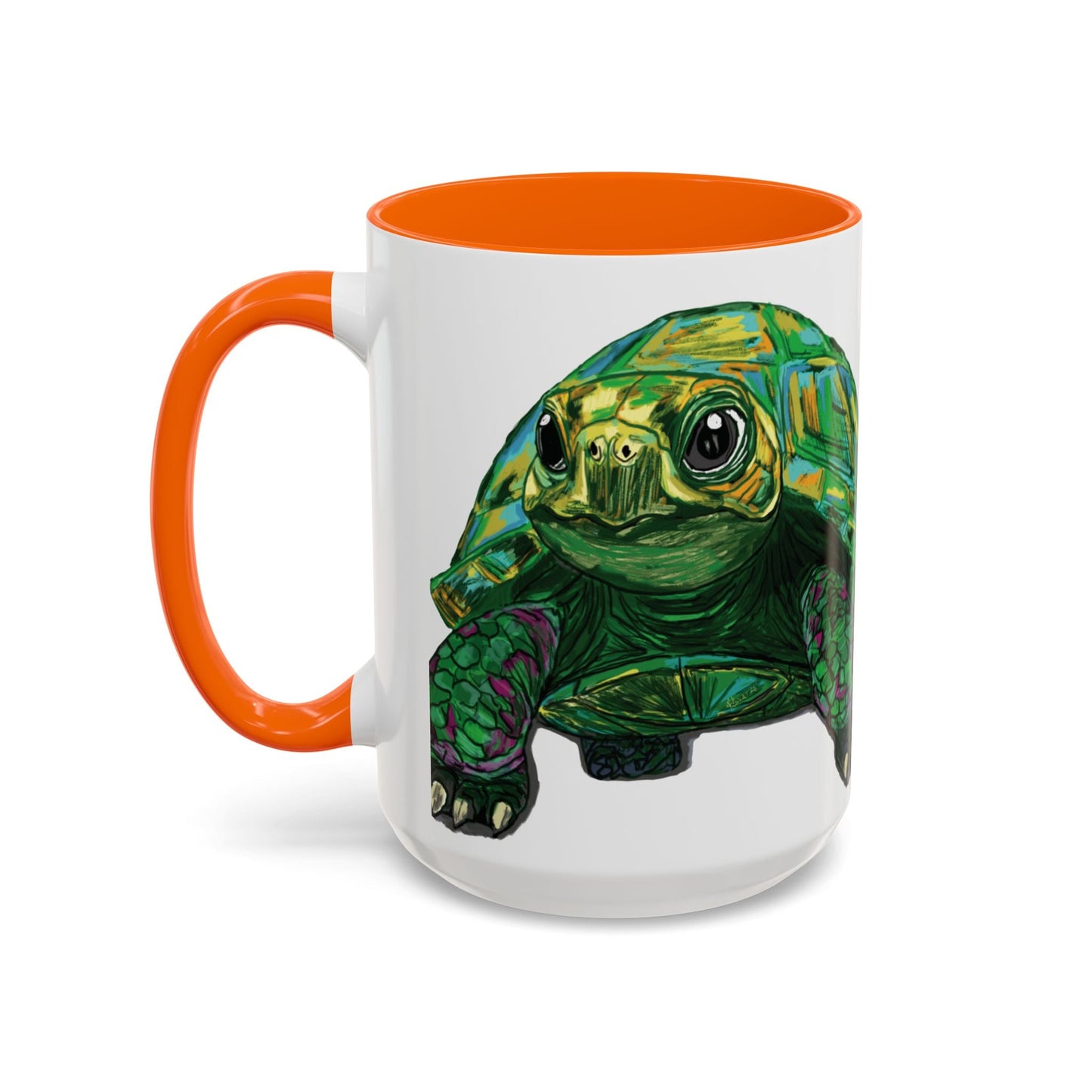 Colorful Sea Turtle Accent Coffee Mug - Unique 11oz & 15oz - Blue Cava