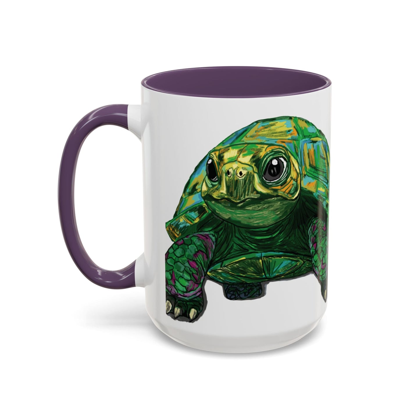 Colorful Sea Turtle Accent Coffee Mug - Unique 11oz & 15oz - Blue Cava