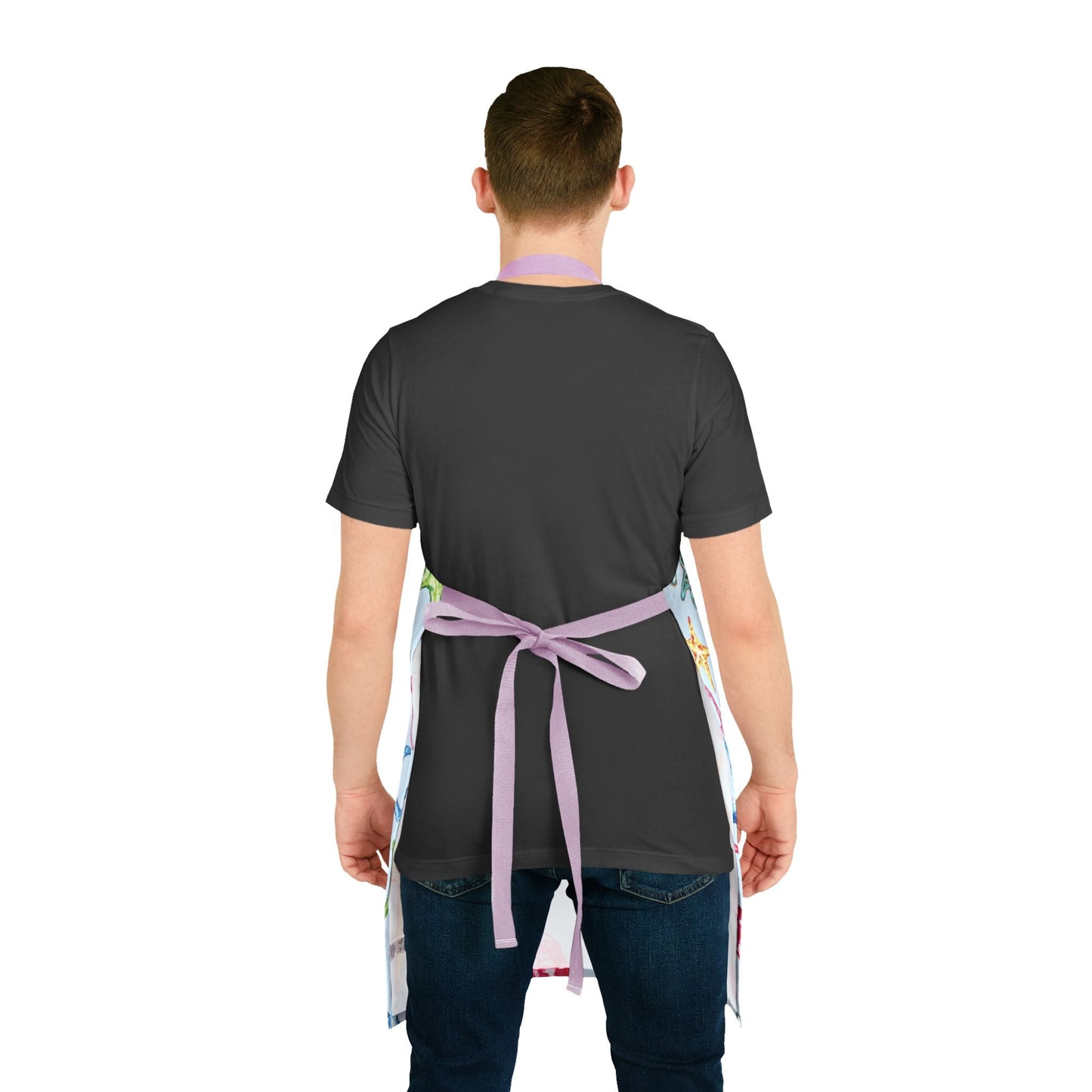 Colorful Starfish Apron with 5 - Color Straps - Perfect for Cooking and BBQs - Blue Cava