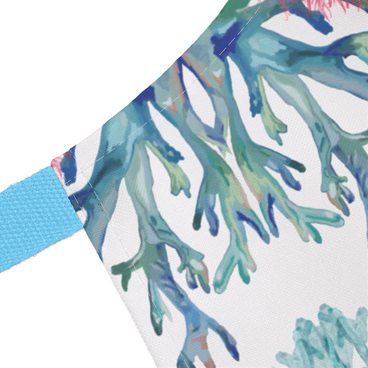 Coral Patterned Apron with 5 - Color Straps - Blue Cava