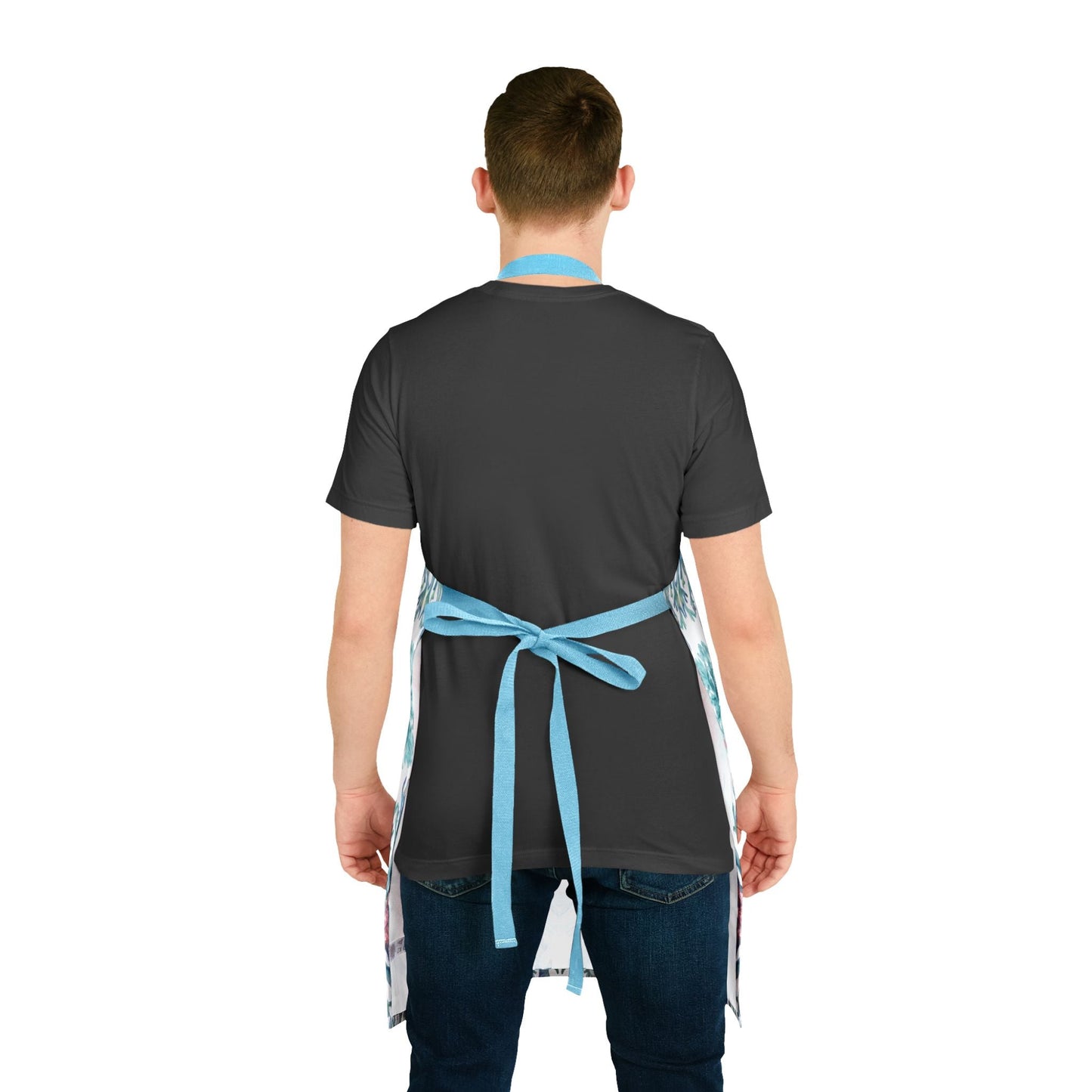 Coral Patterned Apron with 5 - Color Straps - Blue Cava