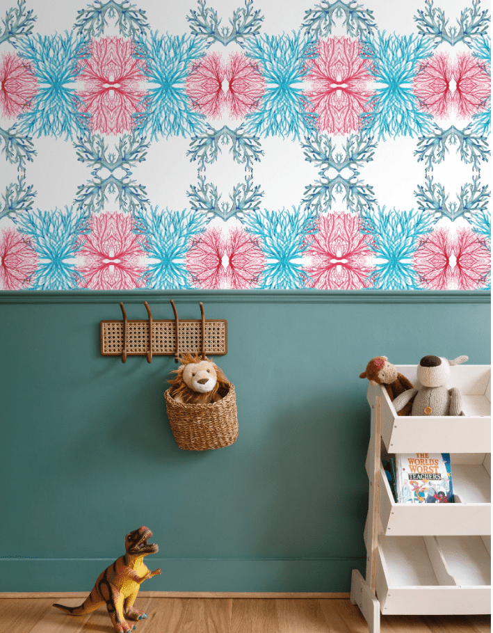 Coral Seaweed Wallpaper - Blue Cava