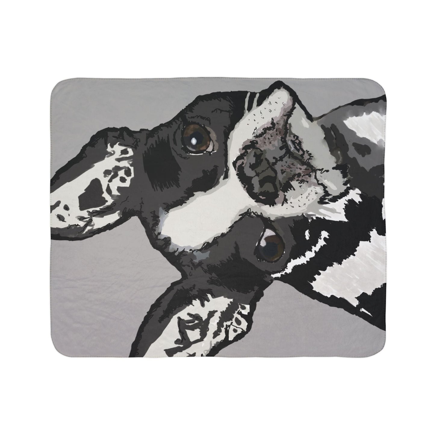 Cozy Boston Terrier Dog Lover Fleece Sherpa Blanket - Blue Cava
