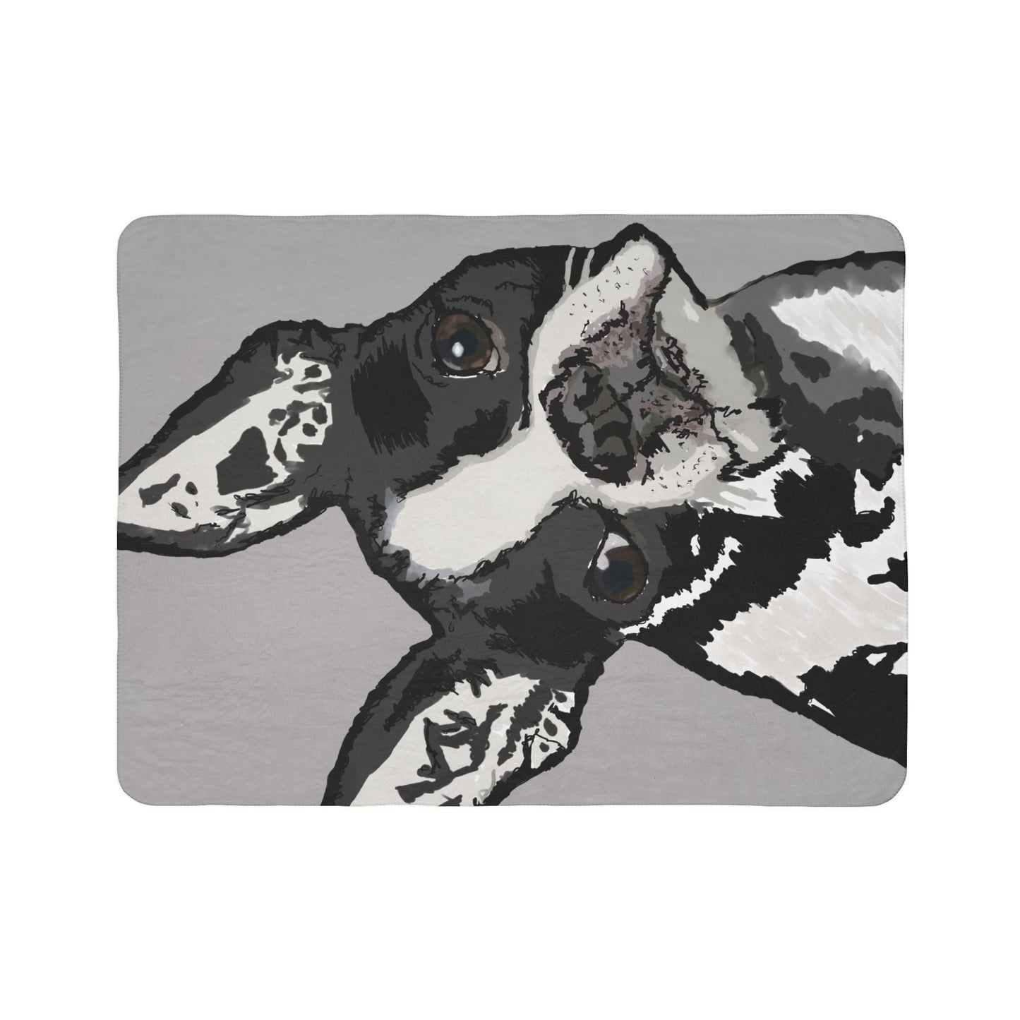 Cozy Boston Terrier Dog Lover Fleece Sherpa Blanket - Blue Cava