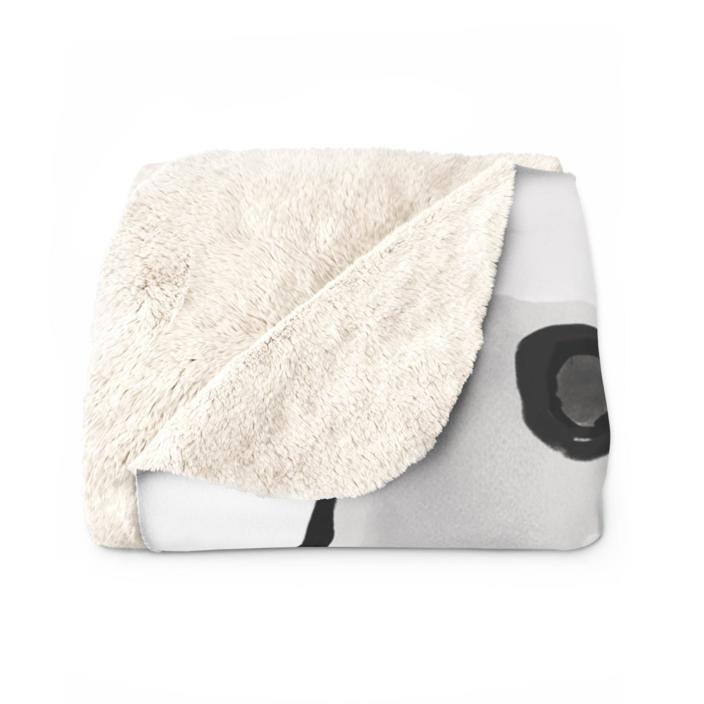 Cozy French Bulldog Sleeping Dog Portrait Sherpa Fleece Blanket - Blue Cava