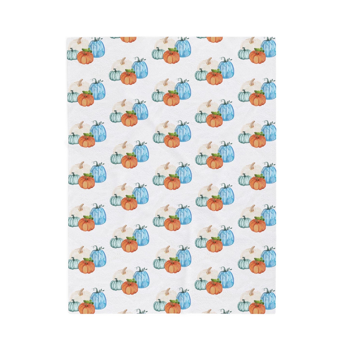 Cozy Pumpkin Plush Blanket, Fall Decor, Soft Throw for Autumn, Seasonal Gift, Warm Home Accessory - Blue Cava