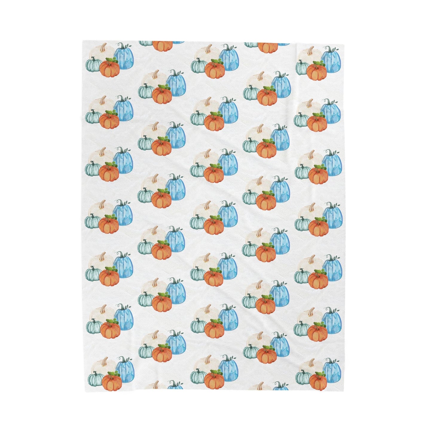 Cozy Pumpkin Plush Blanket, Fall Decor, Soft Throw for Autumn, Seasonal Gift, Warm Home Accessory - Blue Cava