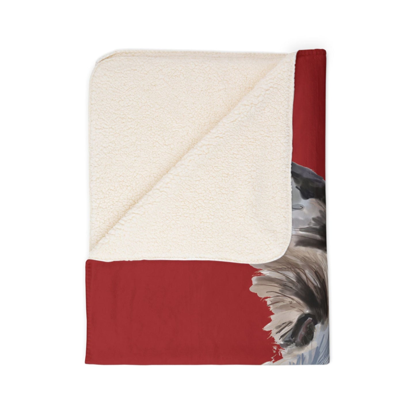 Cozy Scottish Terrier Dog Lover Fleece Sherpa Blanket | Pet Gift, Home Decor - Blue Cava
